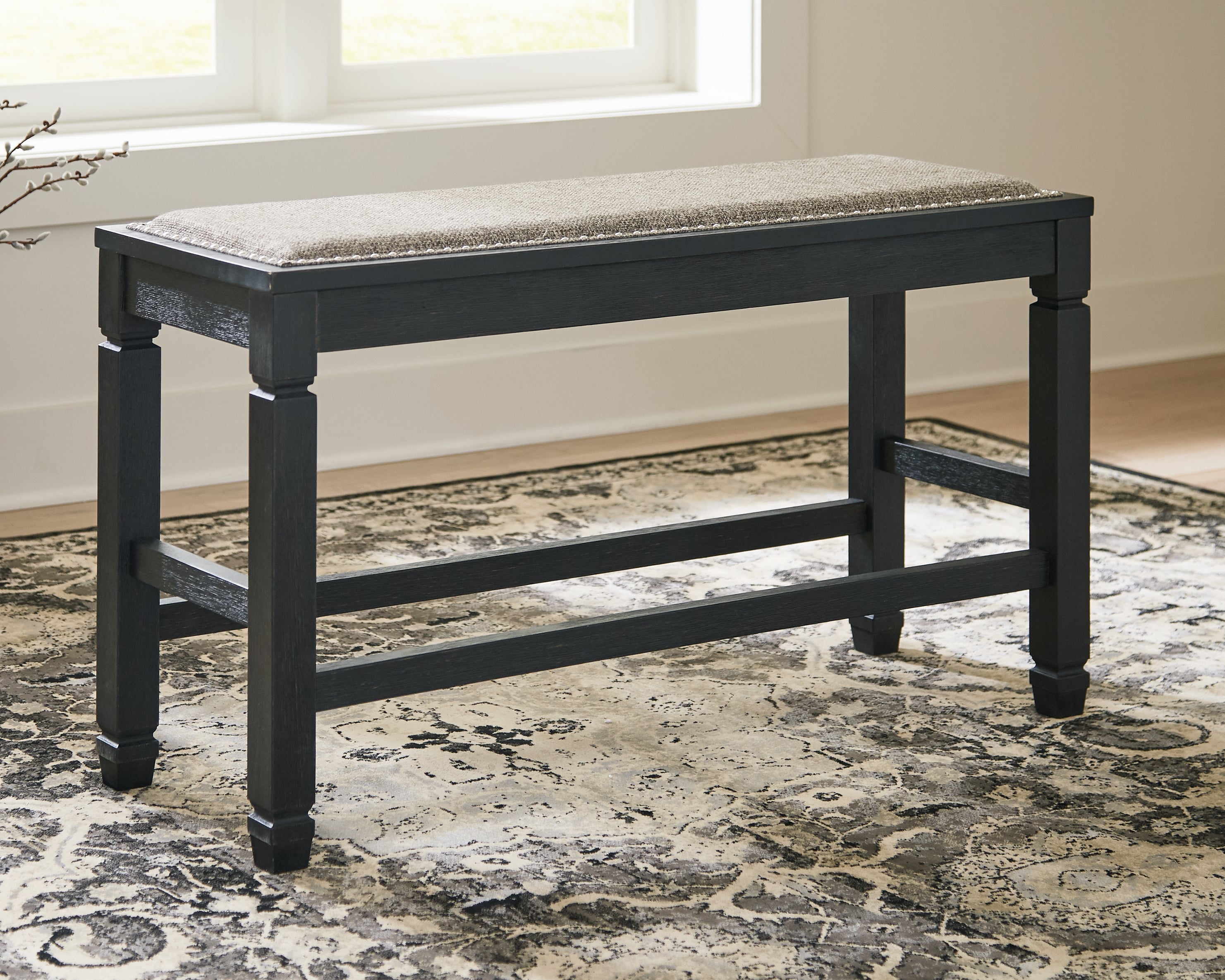 Floridian Furniture - Ashley Furniture - Tyler Creek Dining Room - DBL Counter UPH Bench (1/CN) / Antique Black - D736-09