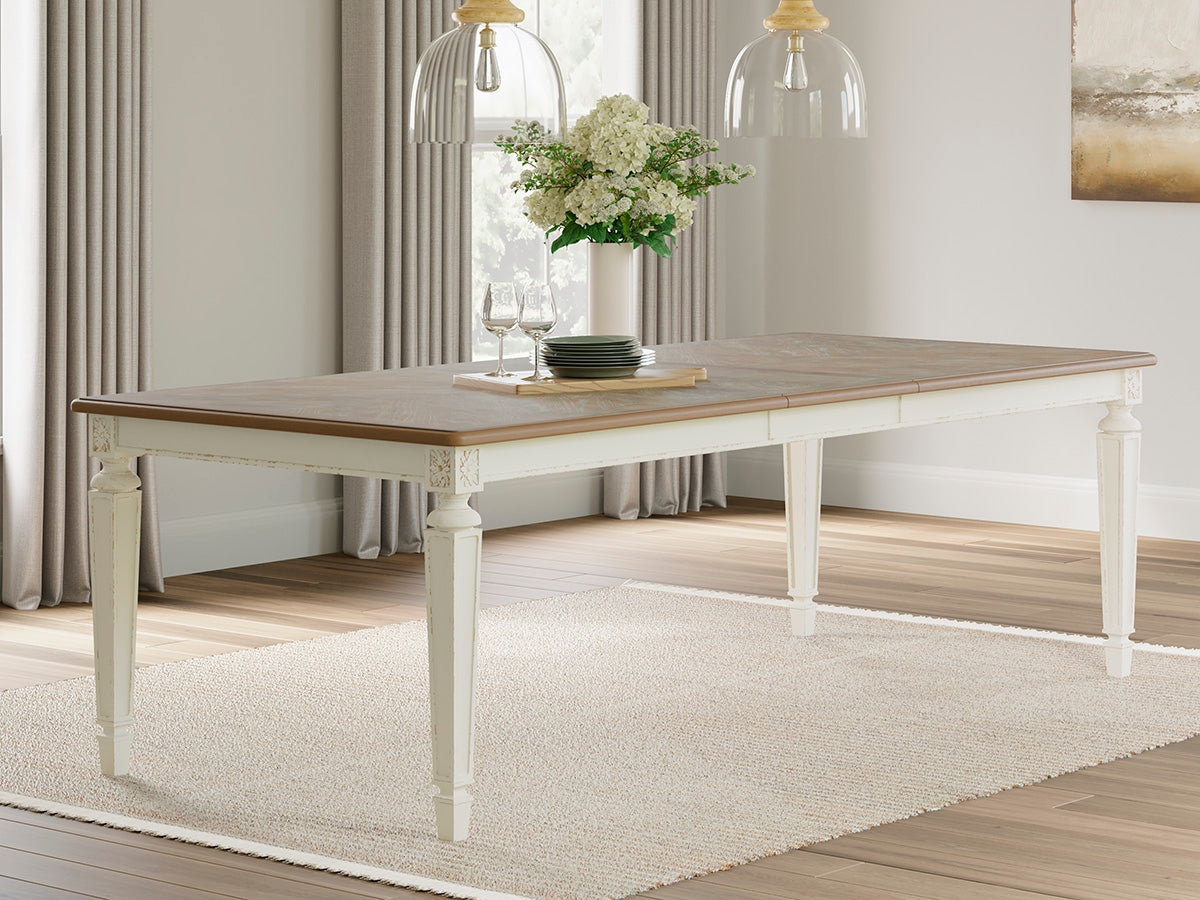 Floridian Furniture - Ashley Furniture - Realyn Dining Room - RECT Dining Room EXT Table / Chipped White - D743-45