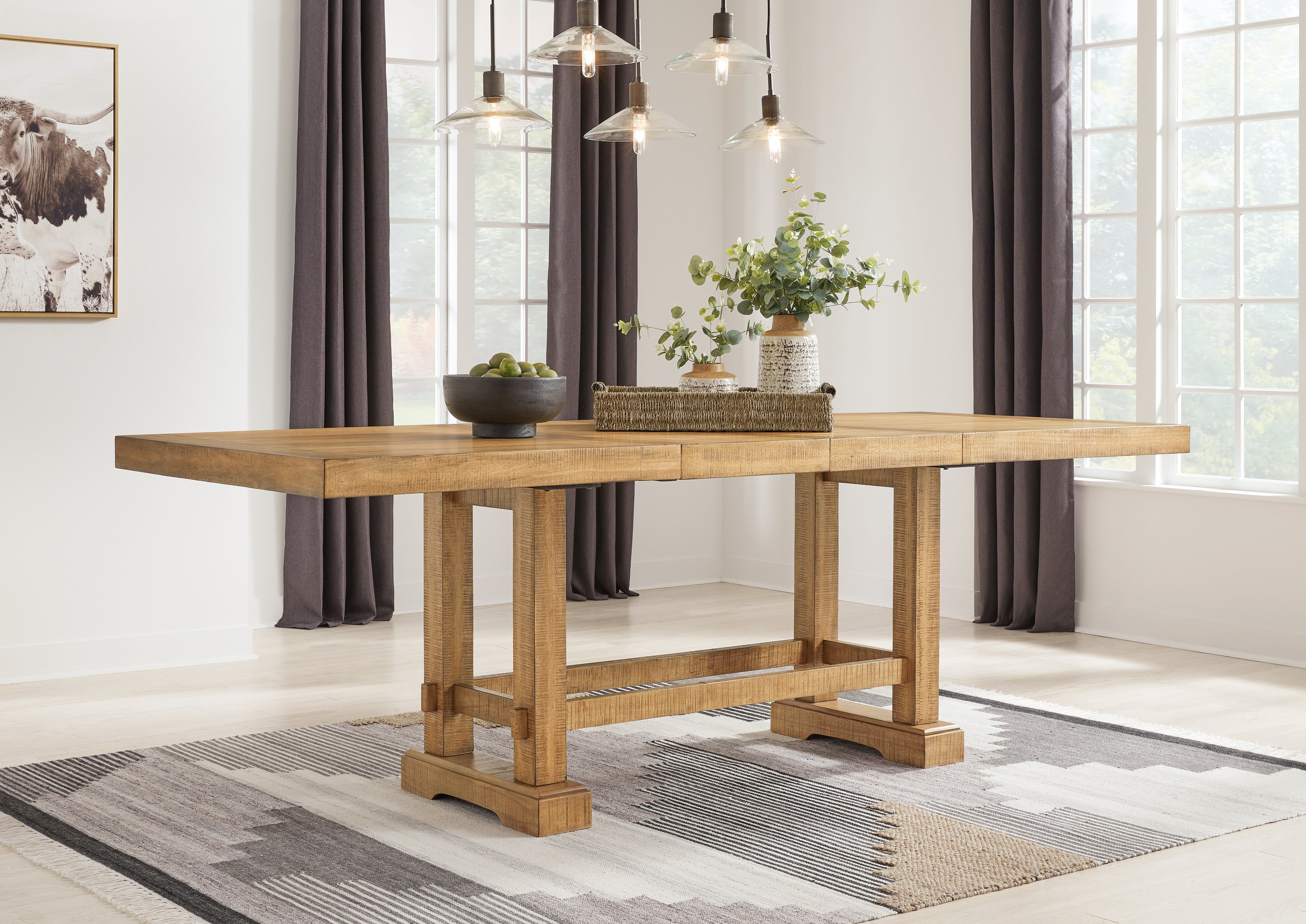 Floridian Furniture - Ashley Furniture - Havonplane Dining Room - RECT DRM Counter EXT Table / Brown / 42"W x 108"D x 36"H - D773-32