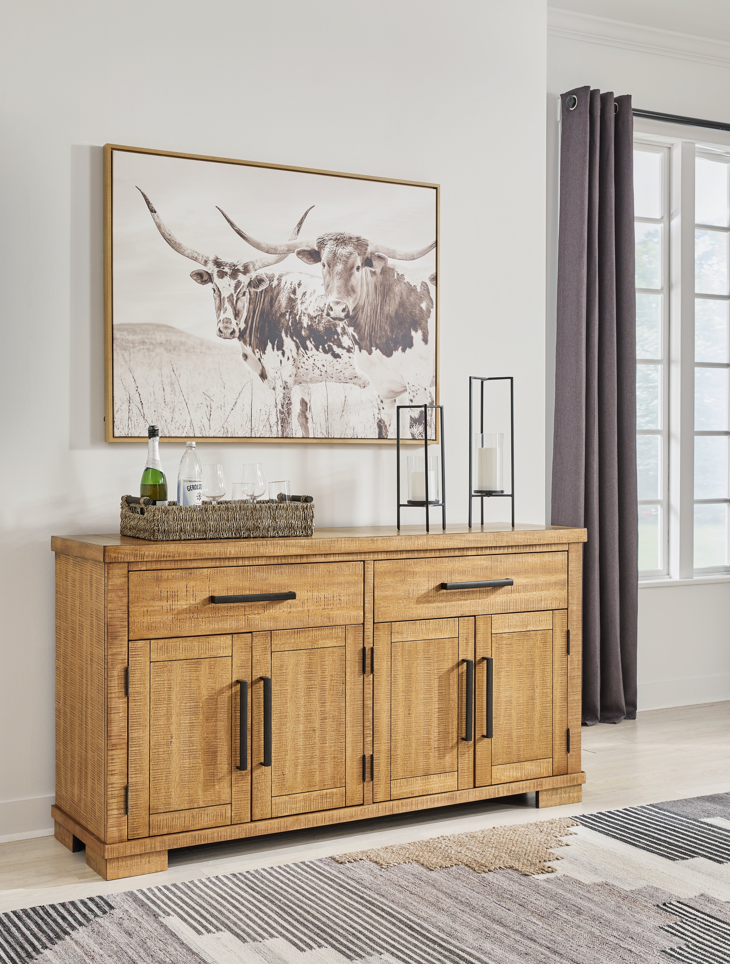 Floridian Furniture - Ashley Furniture - Havonplane Dining Room - Dining Room Server / Brown / 66"W x 19"D x 36"H - D773-60