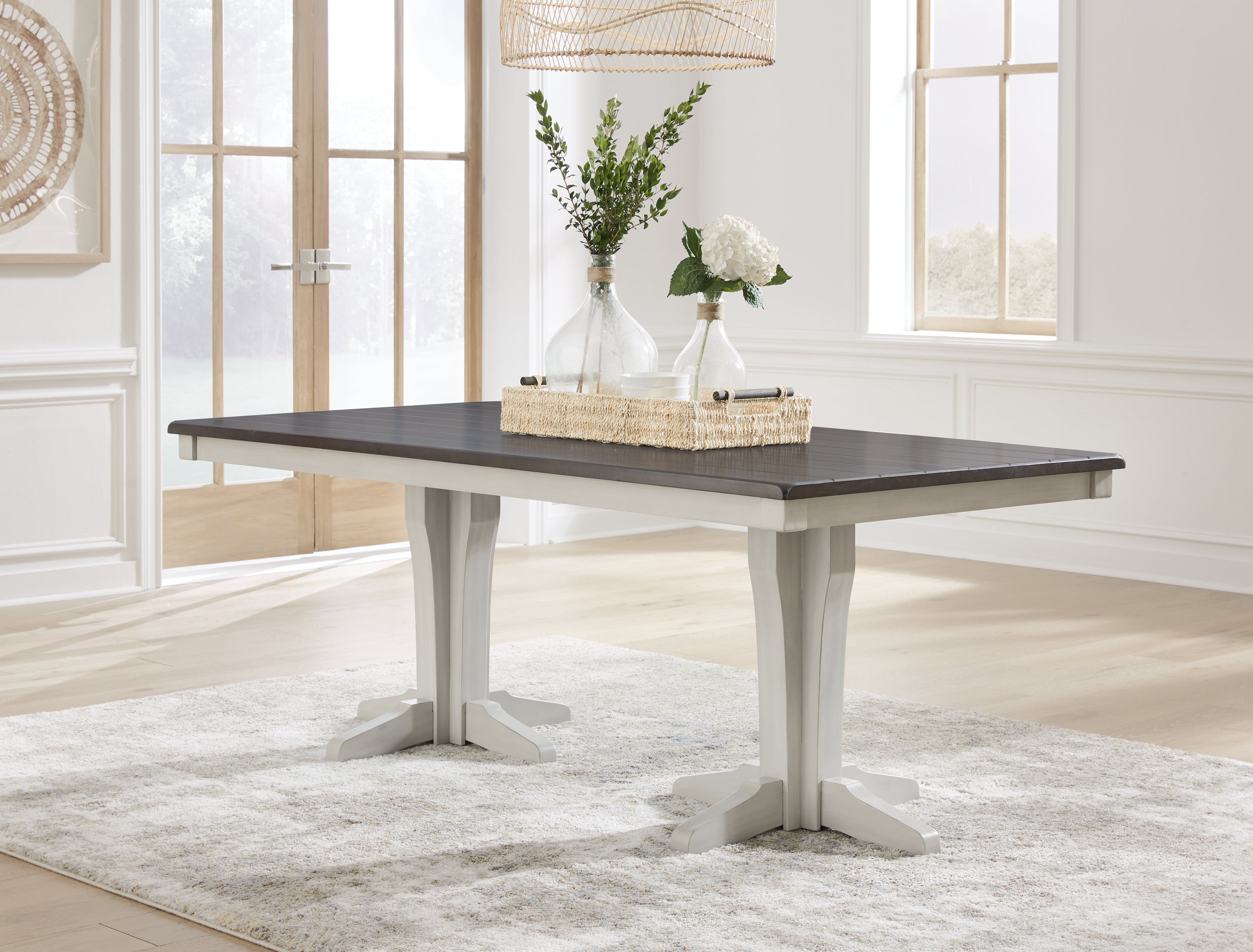 Floridian Furniture - Ashley Furniture - Darborn Dining Room - Dining Table / Gray/Brown / 40"W x 78"D x 30"H - D796D3