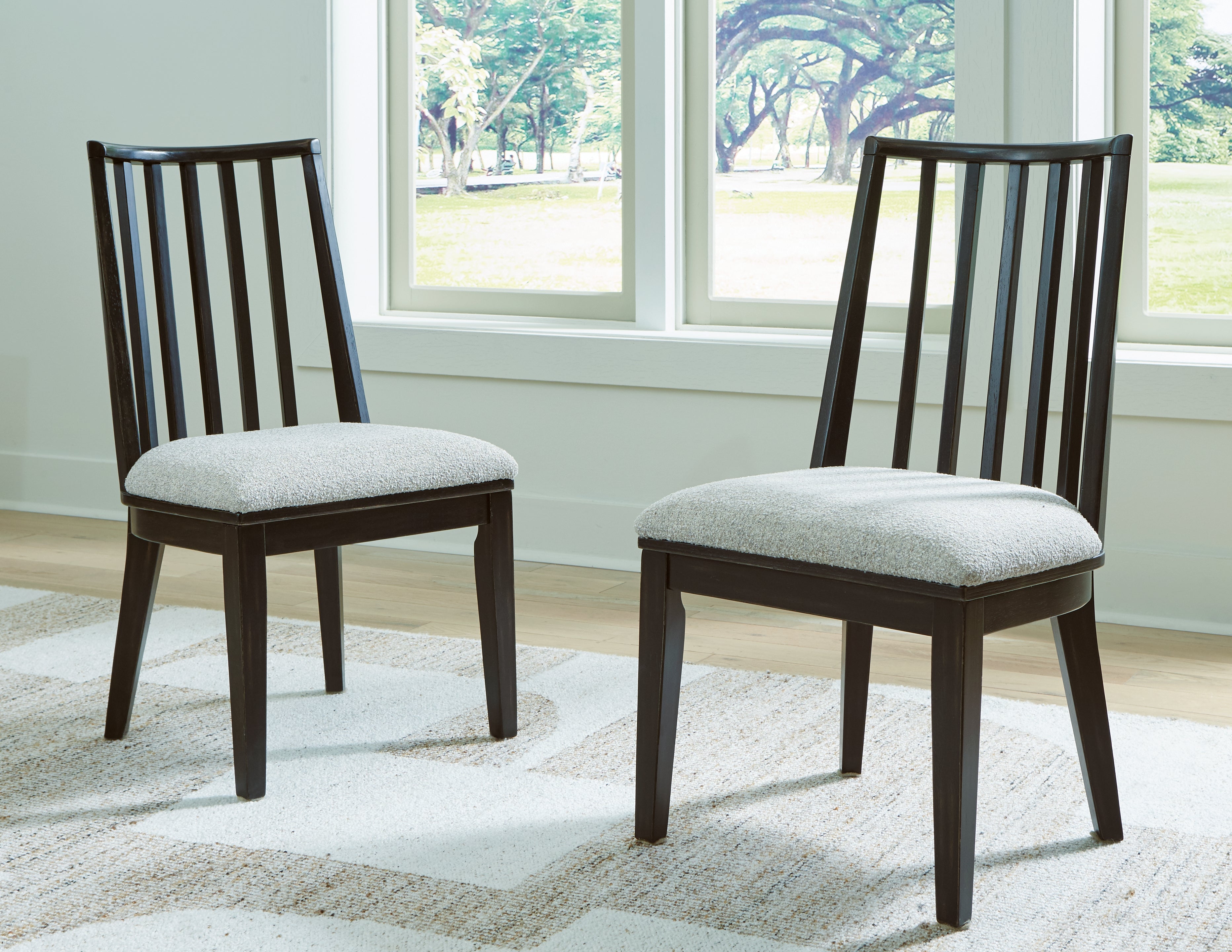 Floridian Furniture - Ashley Furniture - Galliden Dining Room - Dining Chair (Set of 2) / Black/Brown - D841-01X2