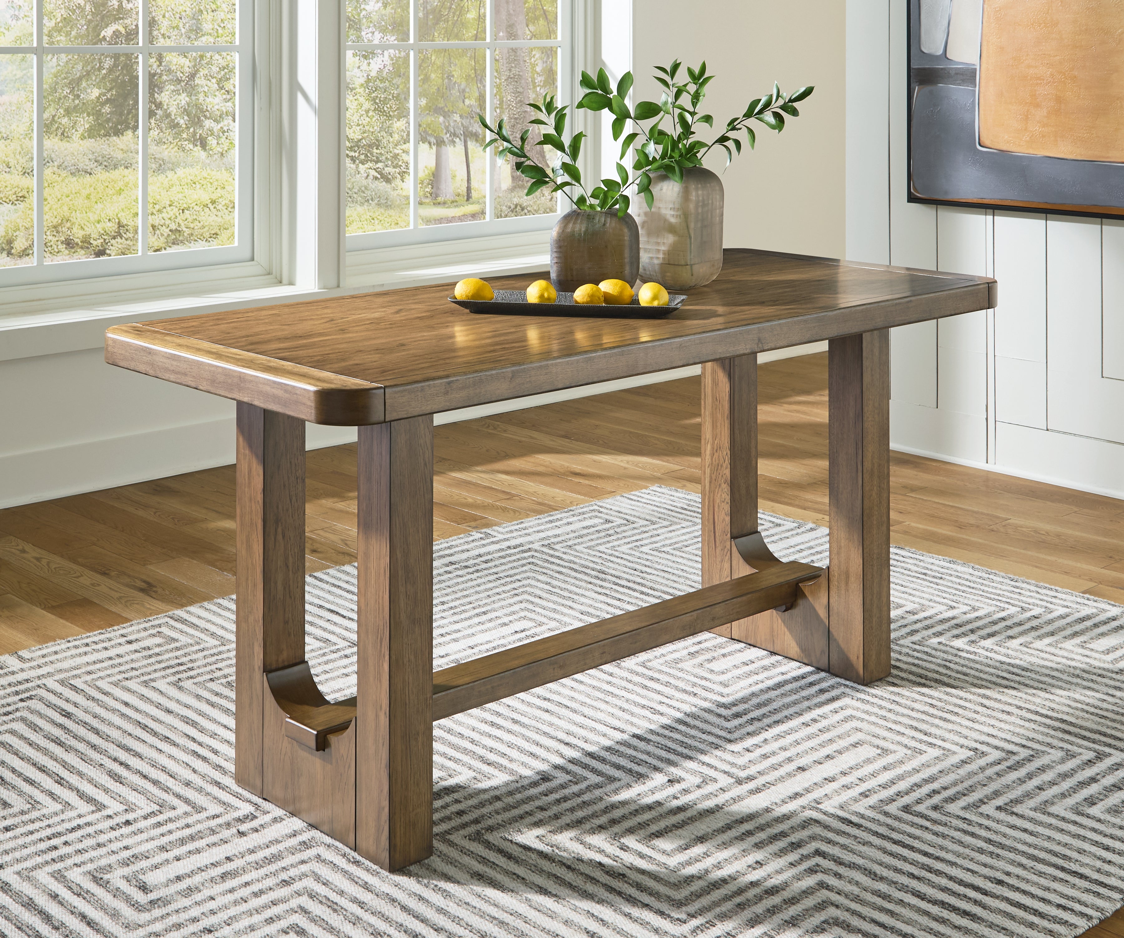 Floridian Furniture - Ashley Furniture - Cabalynn Dining Room - RECT Dining Room Counter Table / Light Brown / 76"W x 34"D x 36"H - D974-13