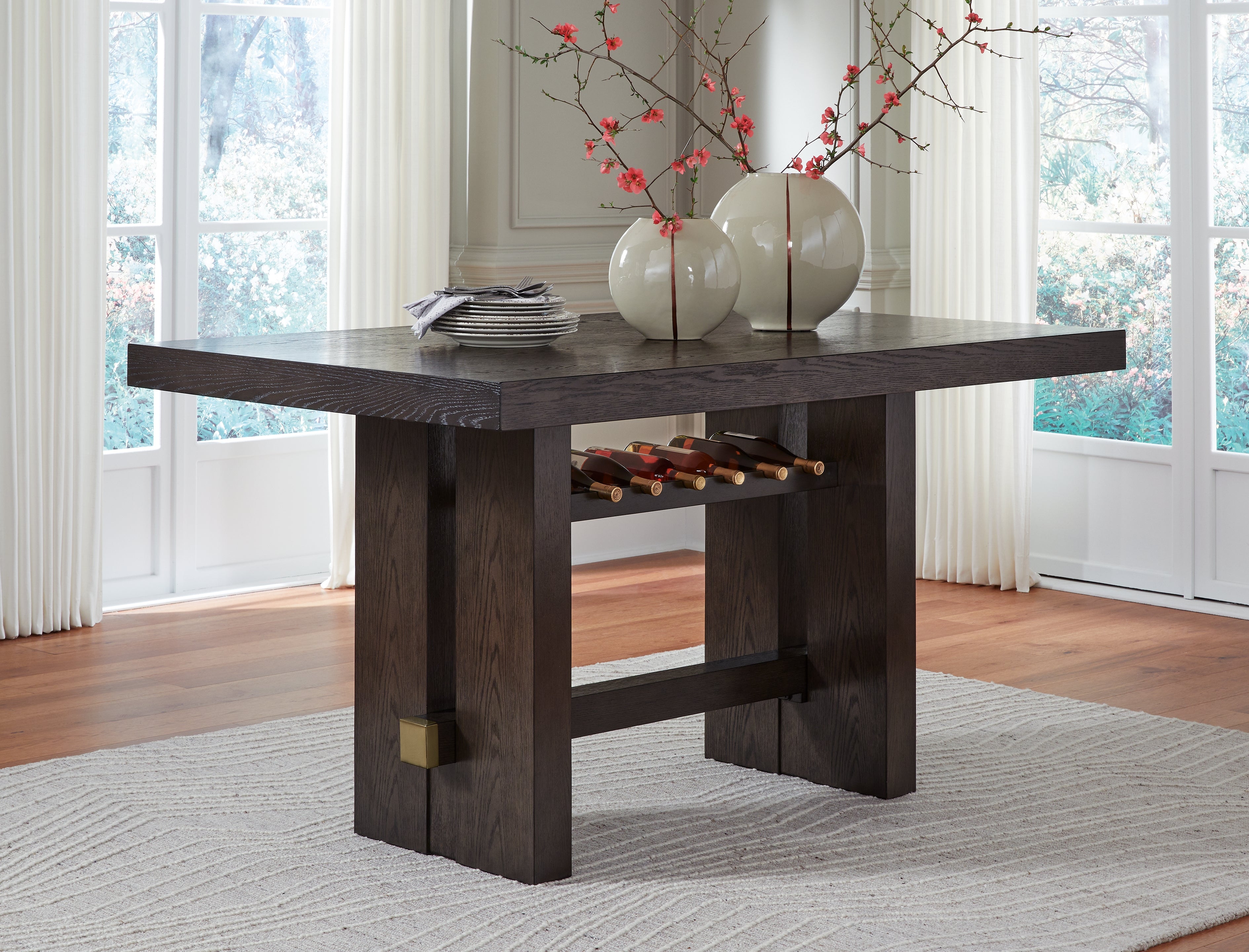 Floridian Furniture - Ashley Furniture - Burkhaus Dining Room - RECT Dining Room Counter Table / Dark Brown - D984-32