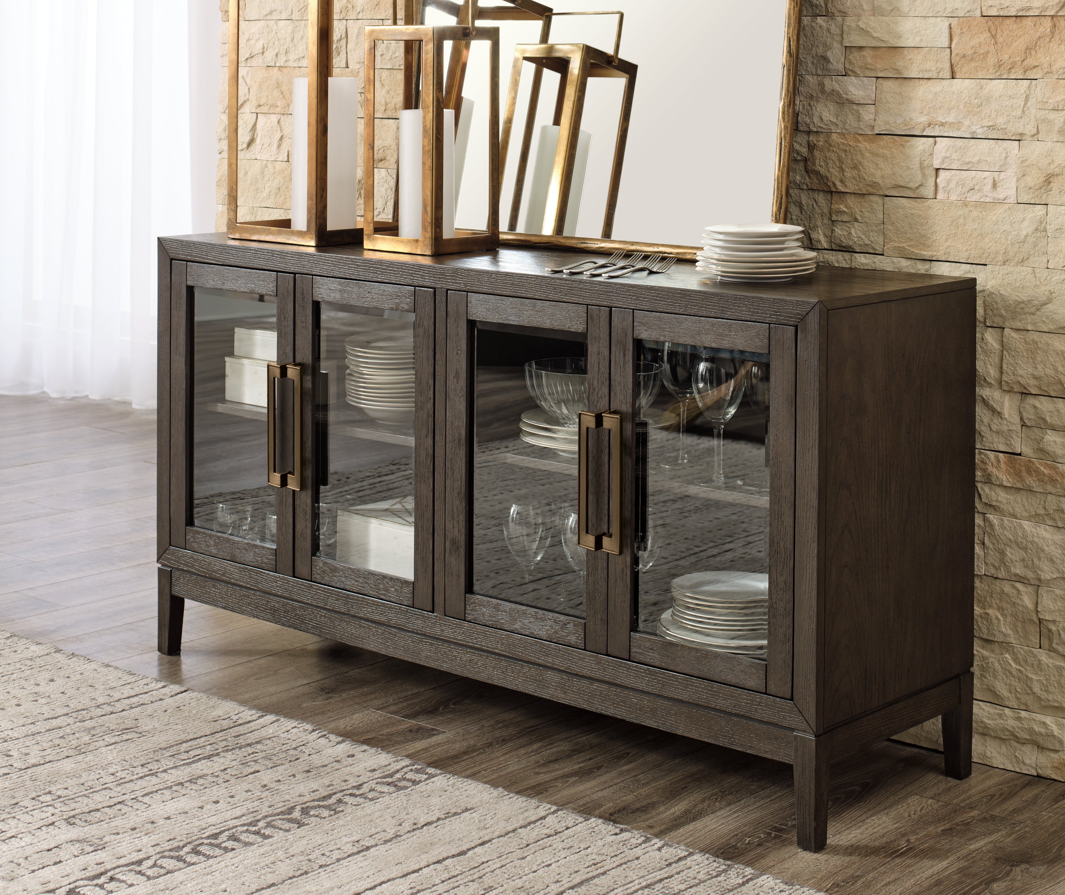 Floridian Furniture - Ashley Furniture - Burkhaus Dining Room - Dining Room Server / Dark Brown - D984-60