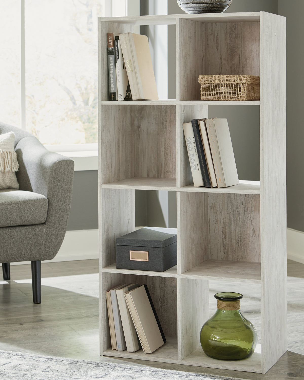 Floridian Furniture - Ashley Furniture - Paxberry Eight Cube Organizer - Eight Cube Organizer / Whitewash - EA1811-4X2