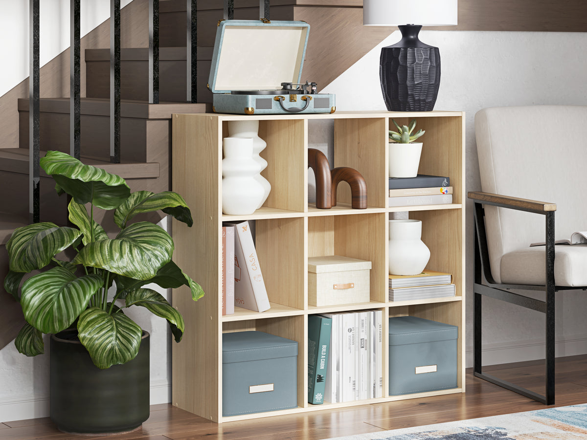 Floridian Furniture - Ashley Furniture - Piperton Nine Cube Organizer - Nine Cube Organizer / Charcoal - EA5514-3X3