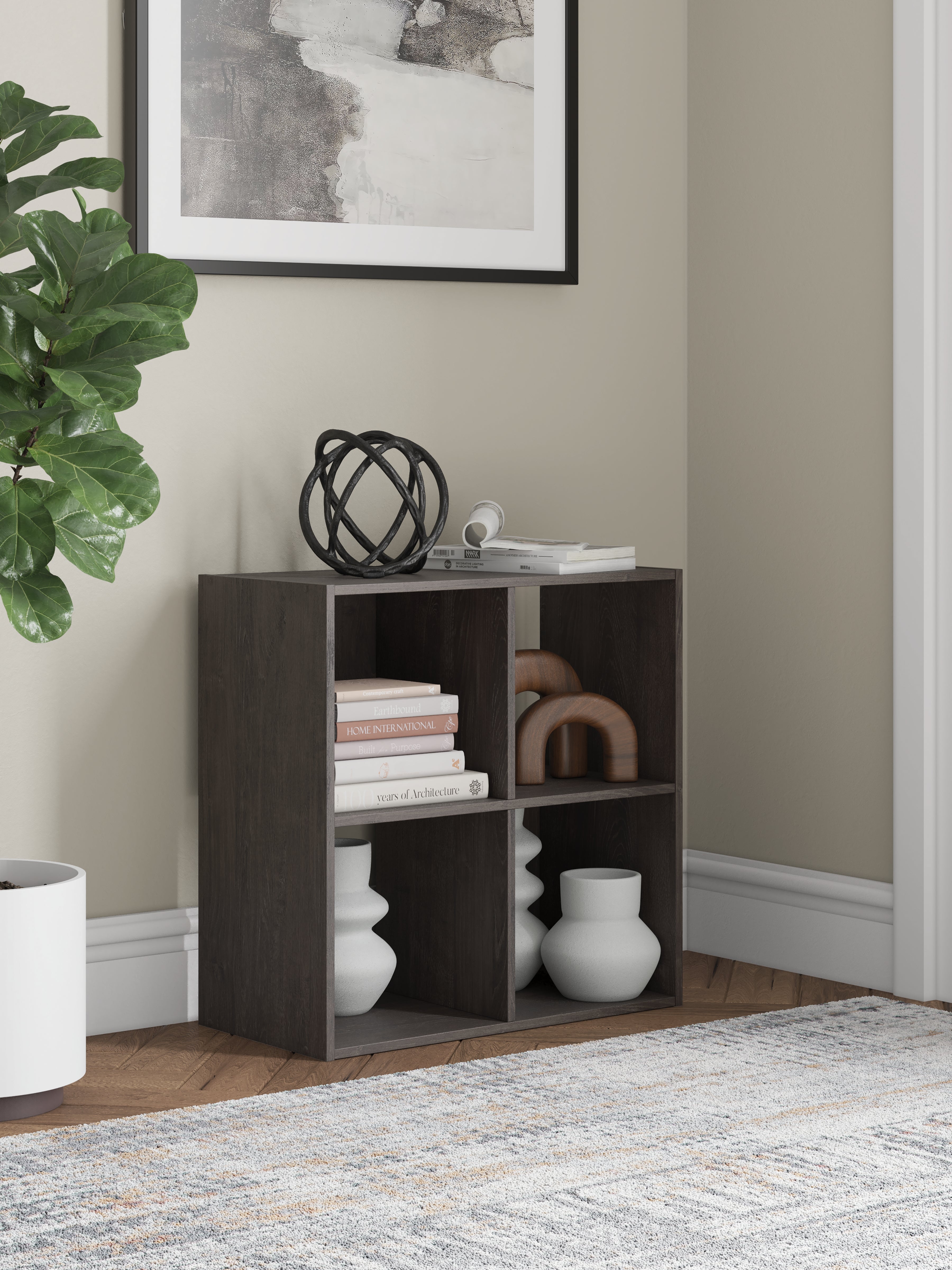 Floridian Furniture - Ashley Furniture - Piperton Four Cube Organizer - Four Cube Organizer / Charcoal - EA5514-2X2