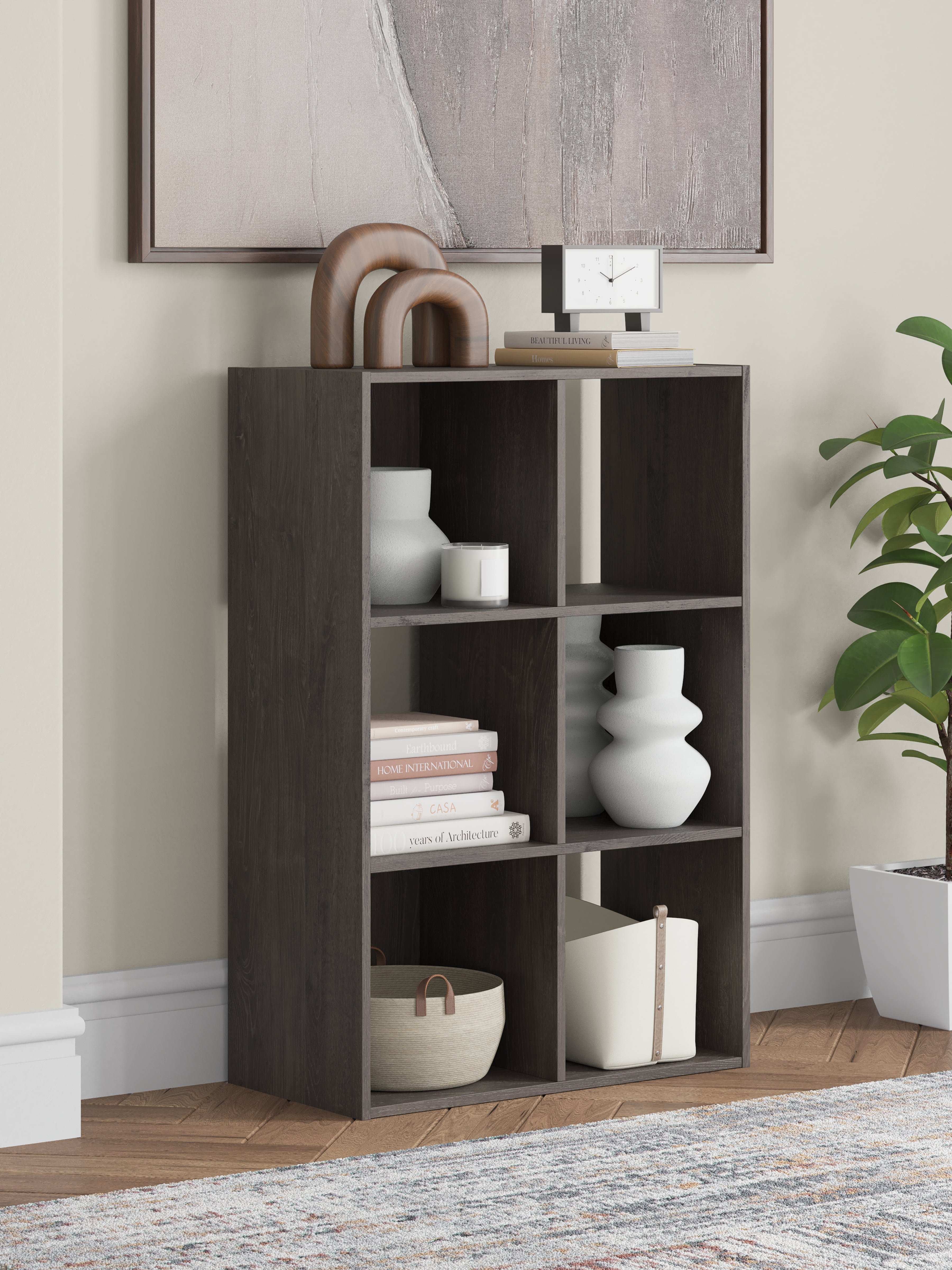 Floridian Furniture - Ashley Furniture - Piperton Six Cube Organizer - Six Cube Organizer / Charcoal - EA5514-3X2