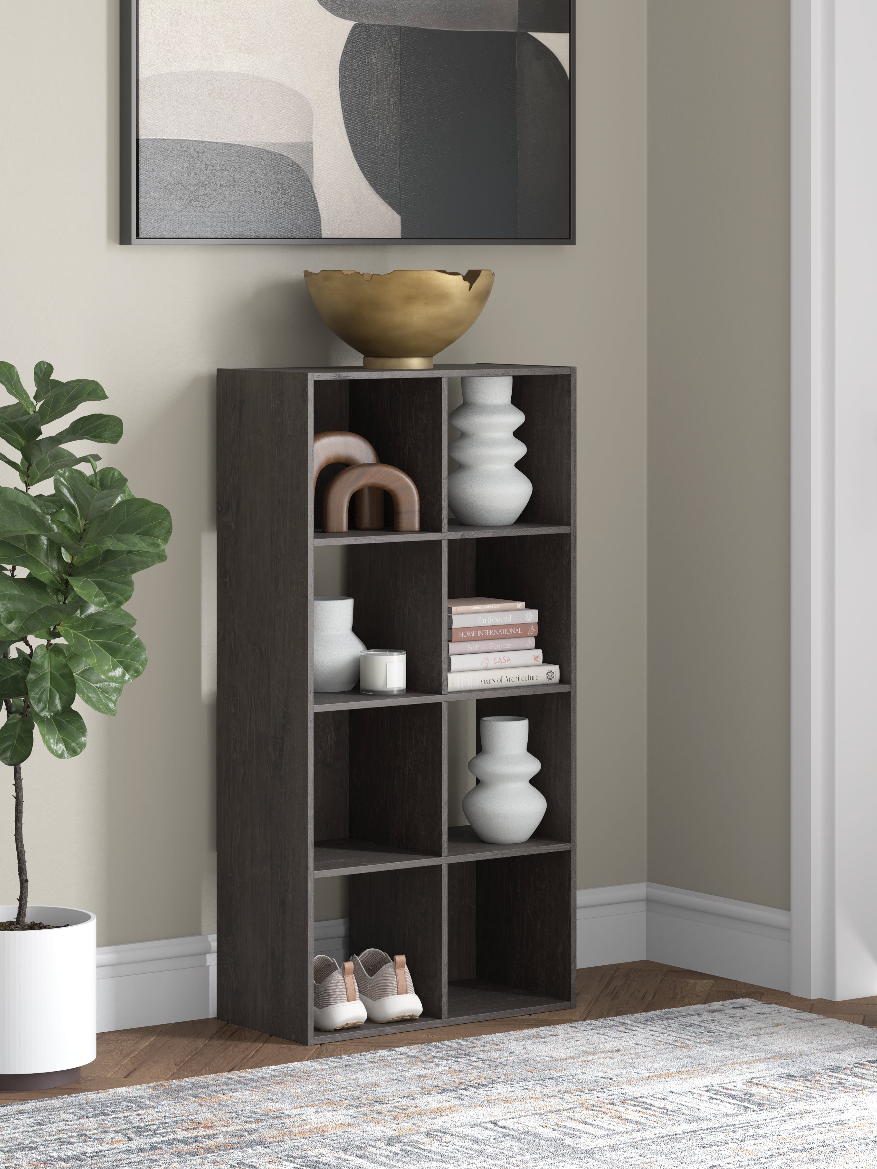 Floridian Furniture - Ashley Furniture - Piperton Eight Cube Organizer - Eight Cube Organizer / Charcoal - EA5514-4X2