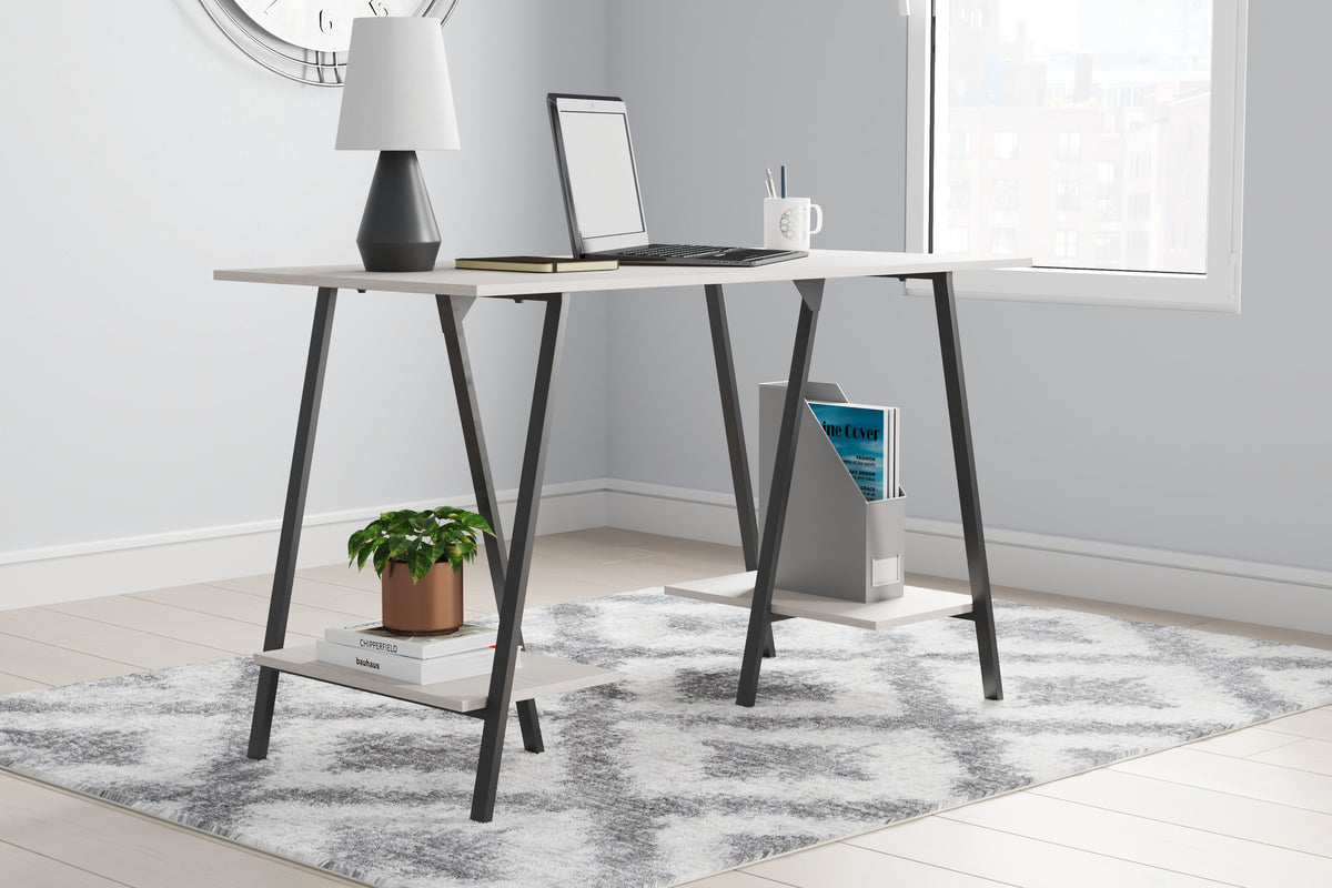Floridian Furniture - Ashley Furniture - Bayflynn Office Desk - Home Office Desk / White/Black - H288-27