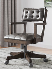 Floridian Furniture - Ashley Furniture - Breckington Desk Chair - Home Office Desk Chair (1/CN) / Dark Brown - H556-01A