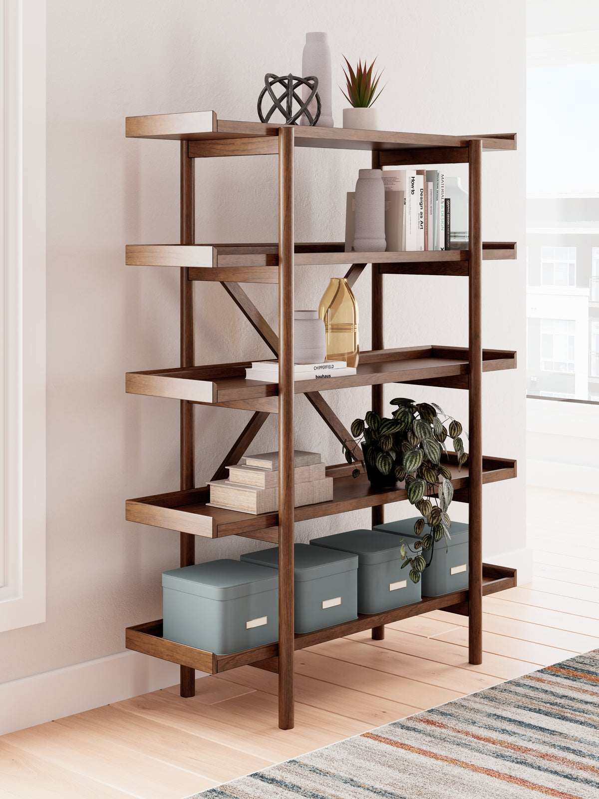 Floridian Furniture - Ashley Furniture - Lyncott Bookcase - Bookcase / Brown - H615-70