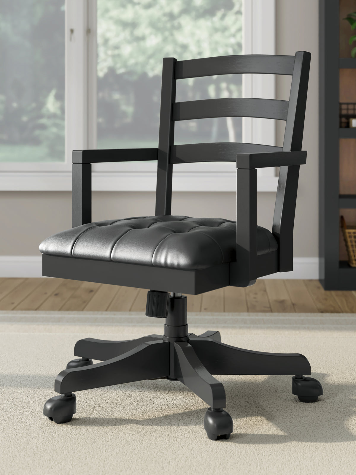Floridian Furniture - Ashley Furniture - Wildenauer Home Office Desk Chair - Home Office Swivel Desk Chair / Black - H664-01A