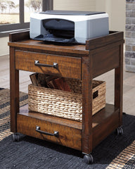 Floridian Furniture - Ashley Furniture - Baldridge Printer Stand - Printer Stand / Rustic Brown - H675-11