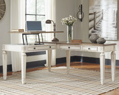 Floridian Furniture - Ashley Furniture - Realyn Office Desk - Home Office Lift Top Desk / White/Brown - H743-134