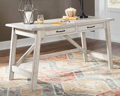 Floridian Furniture - Ashley Furniture - Carynhurst Office Desk - Home Office Large Leg Desk / Whitewash - H755-44