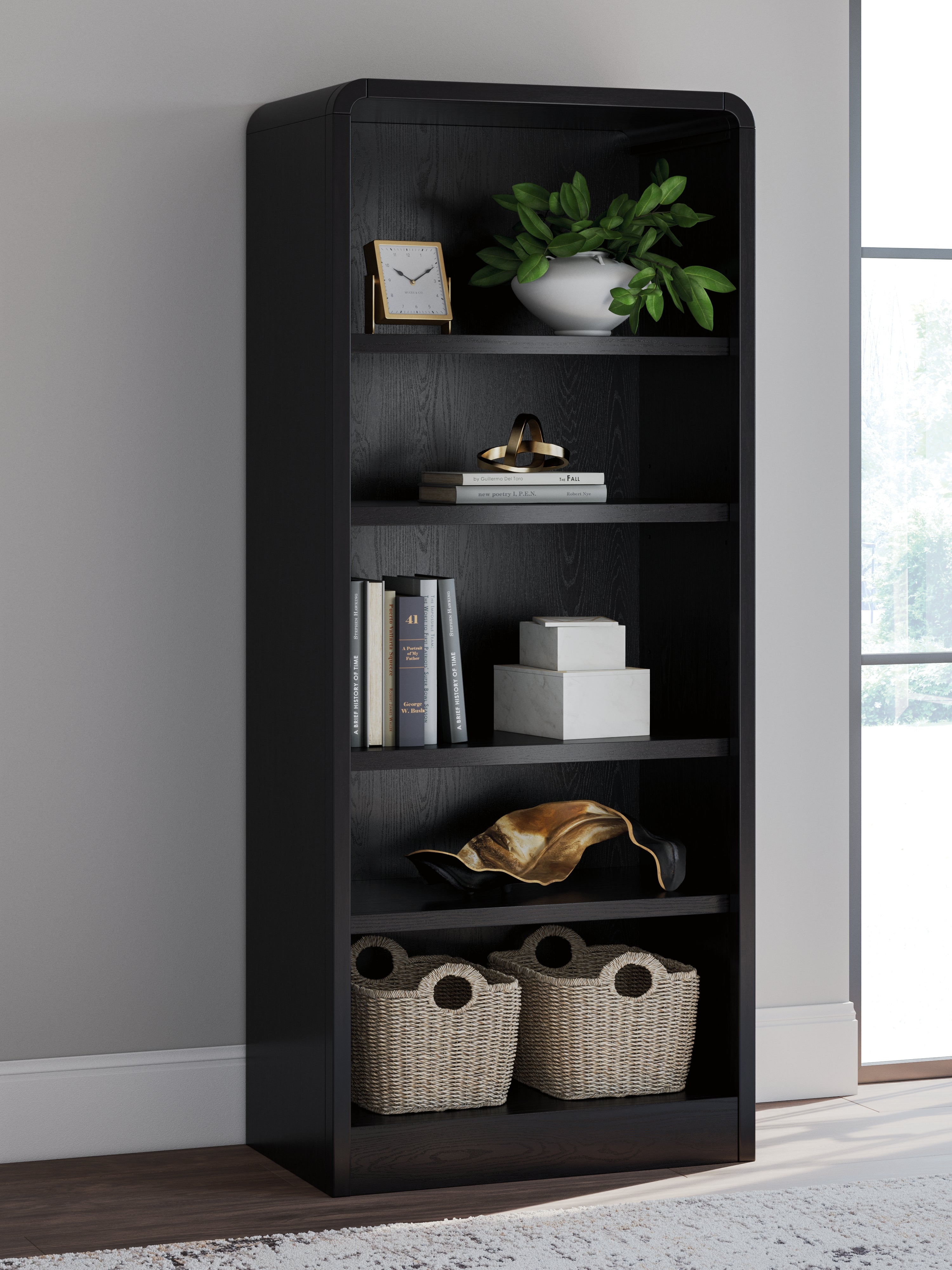 Floridian Furniture - Ashley Furniture - Rowanbeck Bookcase - Large Bookcase / Black - H821-17