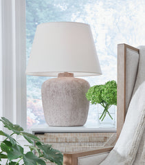 Floridian Furniture - Ashley Furniture - Danry Lighting - Table Lamp (Set of 2) / Distressed Cream - L207454X2