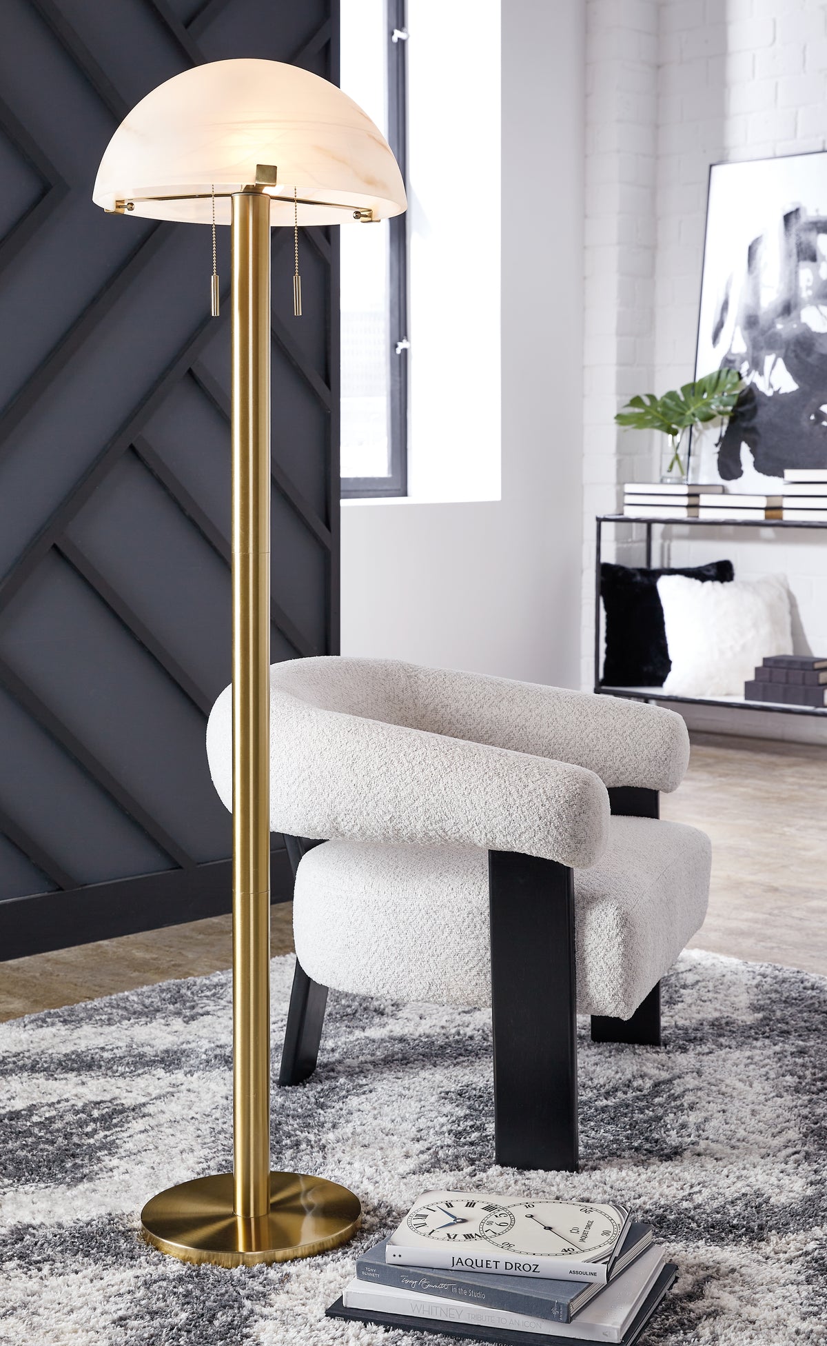 Floridian Furniture - Ashley Furniture - Tobbinsen Lighting - Metal Floor Lamp (1/CN) / Brass Finish - L208421