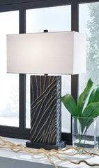 Floridian Furniture - Ashley Furniture - Bartlen Lighting - 2-Piece Lamp Set / Black/Gold Finish - L235774X2