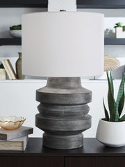 Floridian Furniture - Ashley Furniture - Wahida Lighting - Poly Table Lamp (1/CN) / Distressed Black - L235914