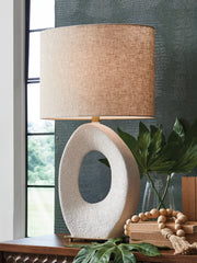 Floridian Furniture - Ashley Furniture - Trentlen Lighting - Paper Table Lamp (1/CN) / Cream/Gold Finish - L235984