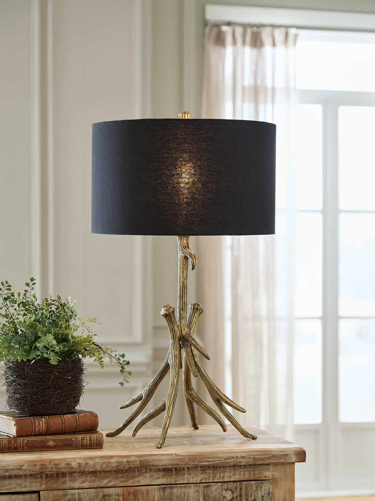 Floridian Furniture - Ashley Furniture - Josney Lighting - 2-Piece Lamp Set / Antique Gold Finish - L317034X2