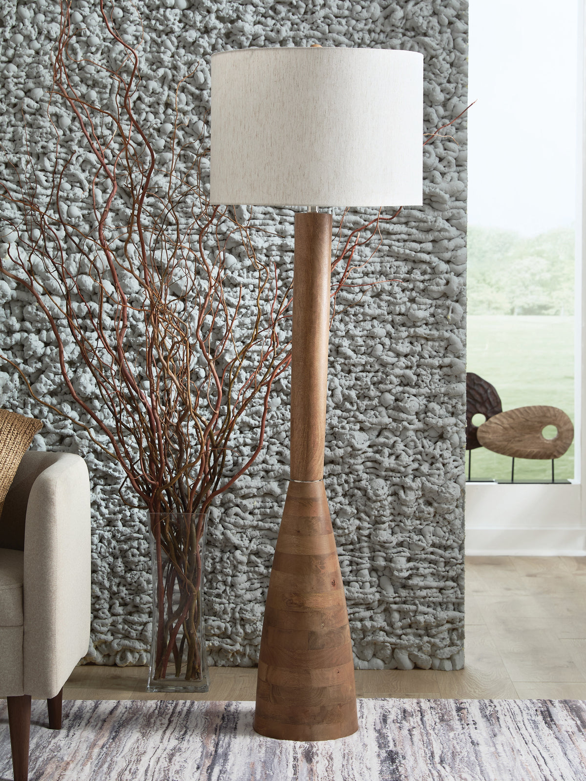Floridian Furniture - Ashley Furniture - Ailsa Lighting - Wood Floor Lamp (1/CN) / Natural Brown - L329111