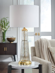 Floridian Furniture - Ashley Furniture - Bakersboro Lighting - Glass Table Lamp (1/CN) / Clear/Gold Finish - L430884