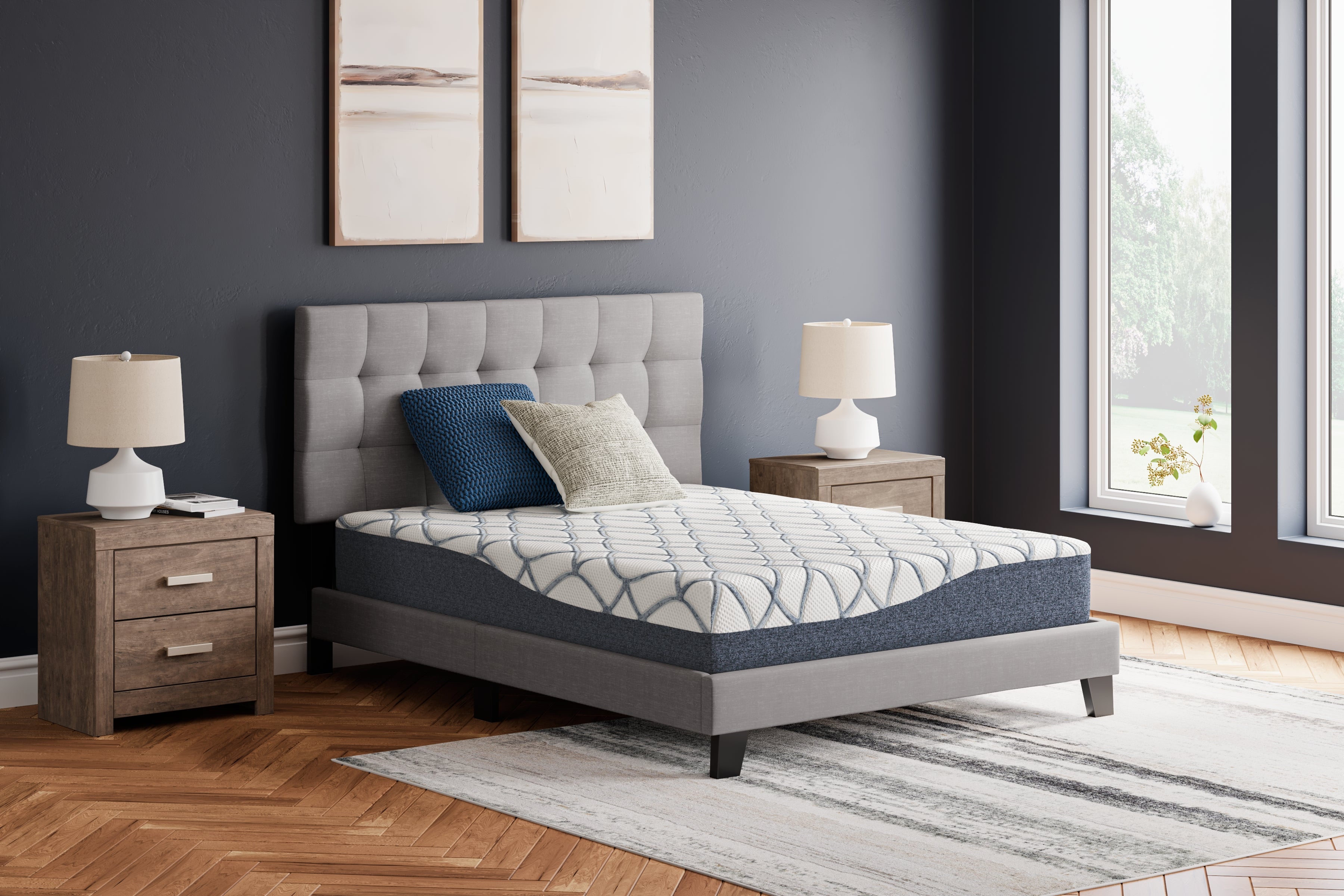 Floridian Furniture - Ashley Furniture - 10 Inch Chime Elite 2.0 Mattresses - Queen / White/Blue - M42531