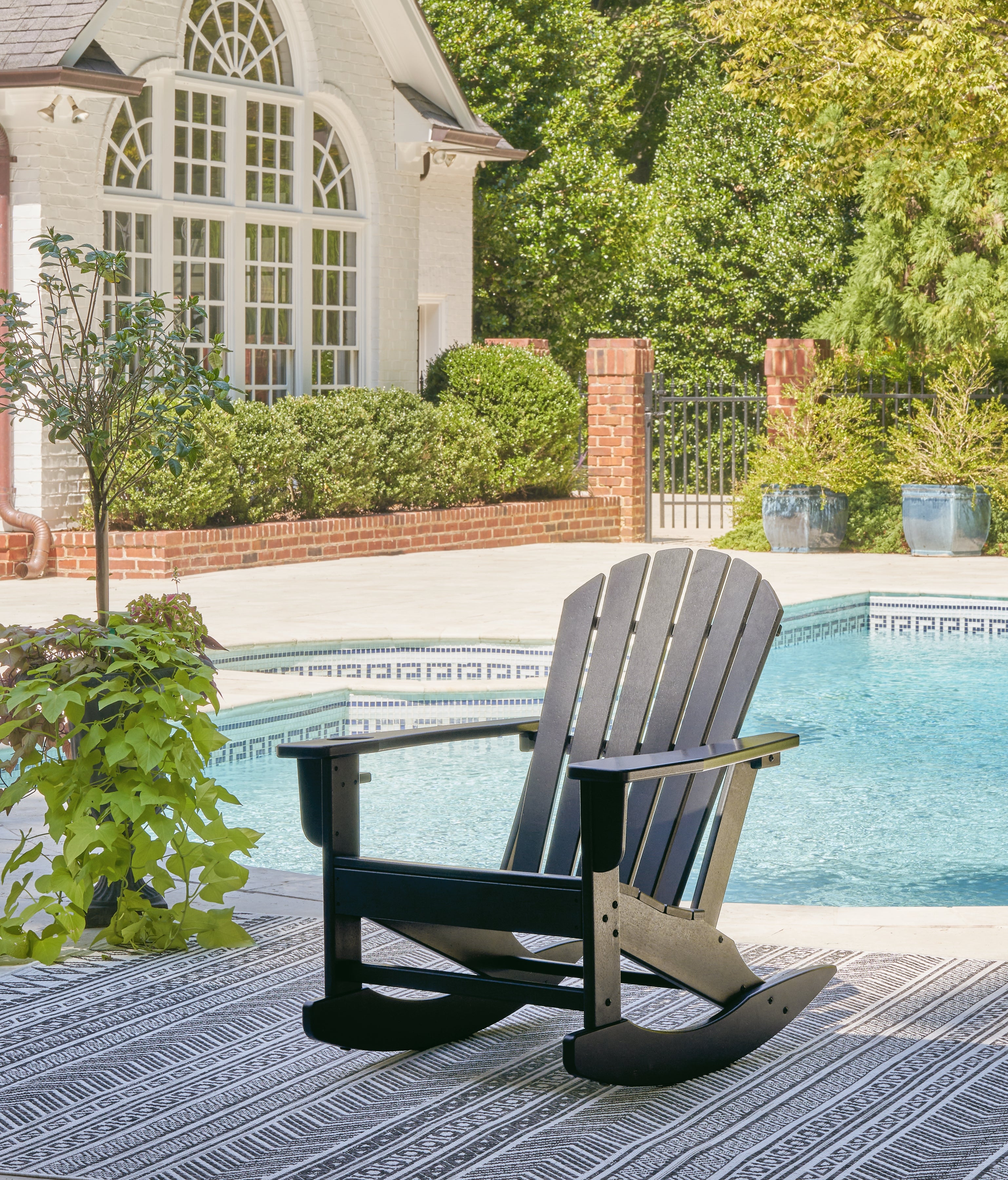 Floridian Furniture - Ashley Furniture - Sundown Treasure Outdoor - Rocking Chair / Black - P008-827