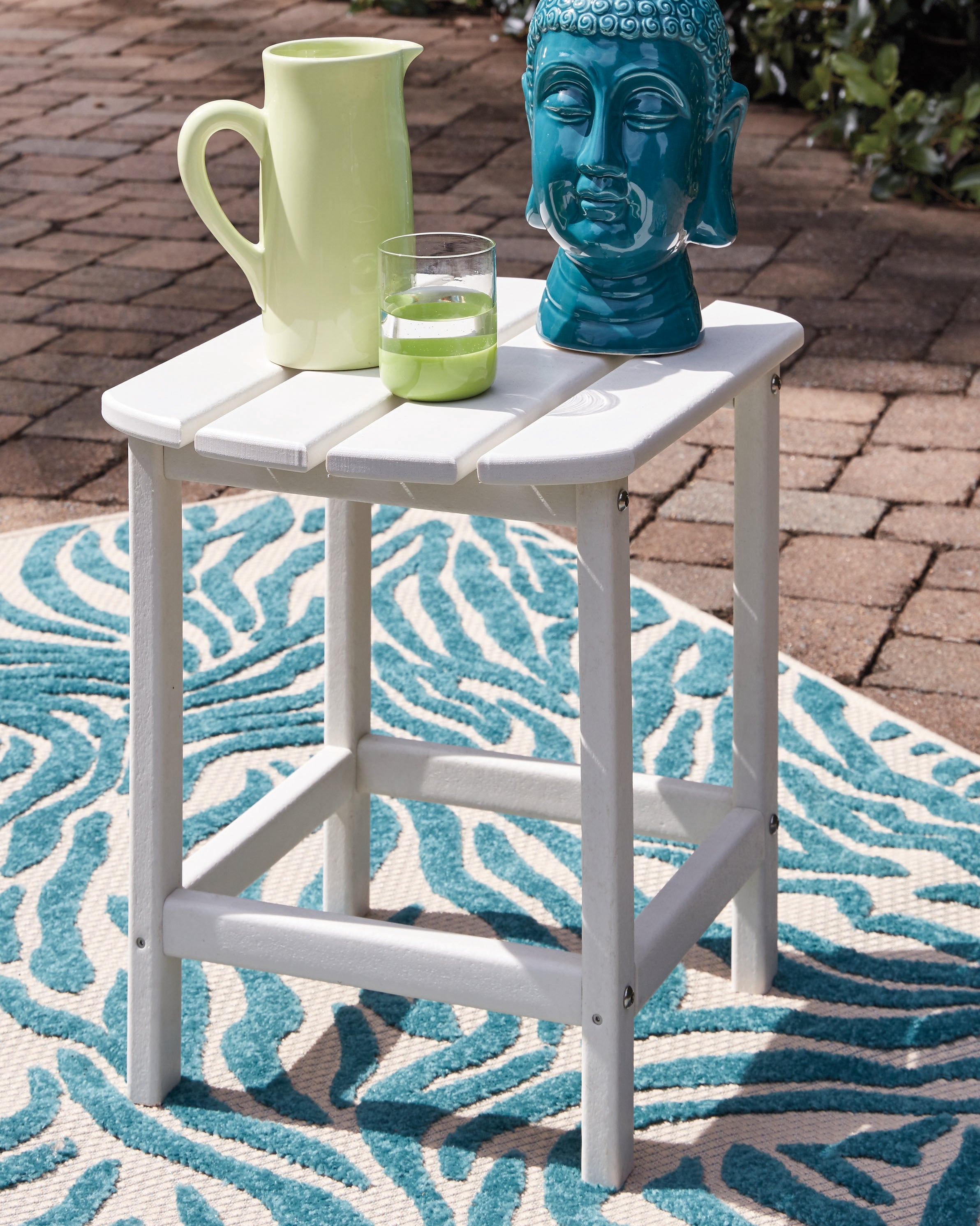 Floridian Furniture - Ashley Furniture - Sundown Treasure Outdoor - Rectangular End Table / White - P011-703