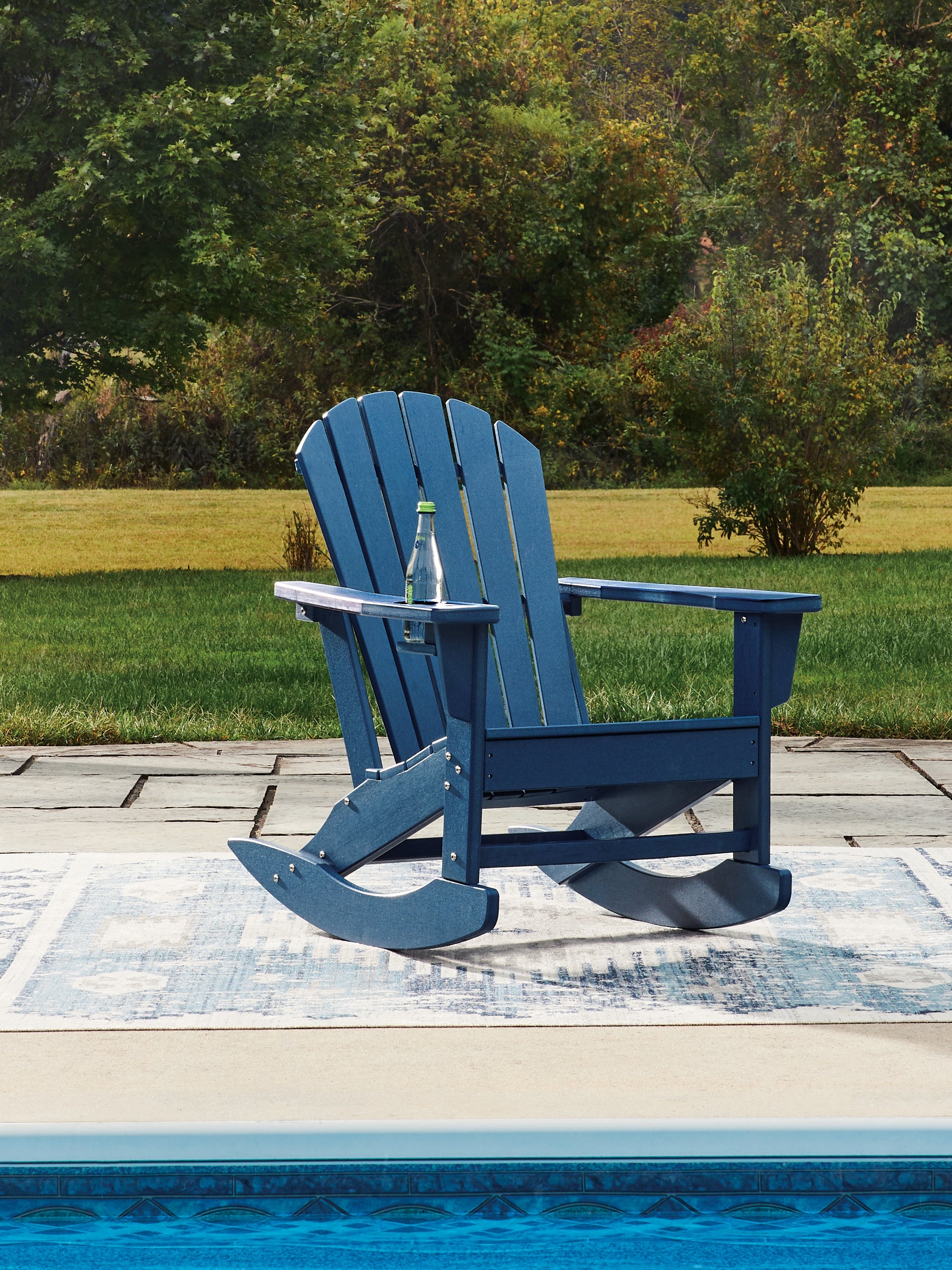 Floridian Furniture - Ashley Furniture - Sundown Shores Outdoor - Rocking Chair / Blue - PCP019-827