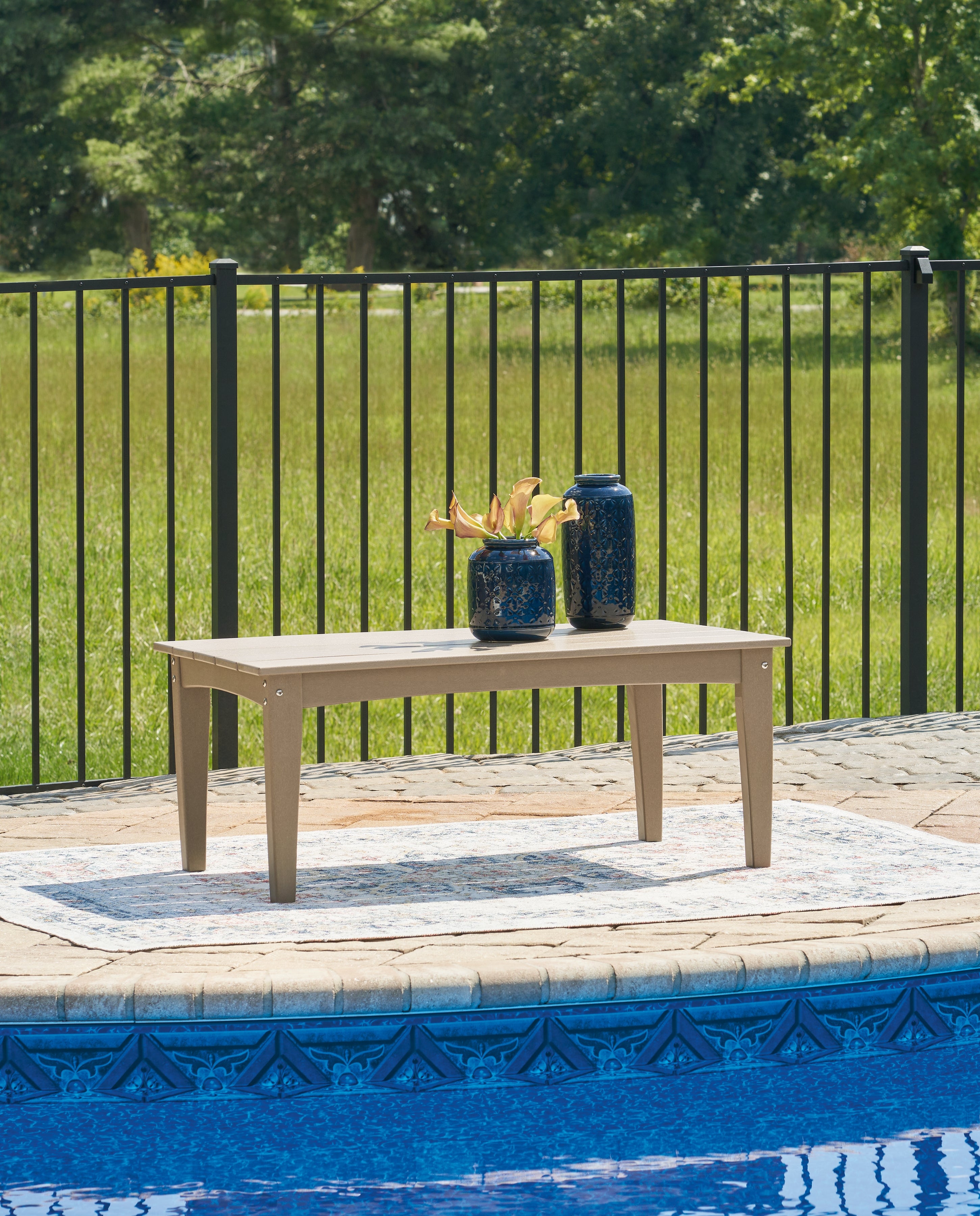 Floridian Furniture - Ashley Furniture - Hyland wave Outdoor - Rectangular Cocktail Table / Driftwood - P114-701