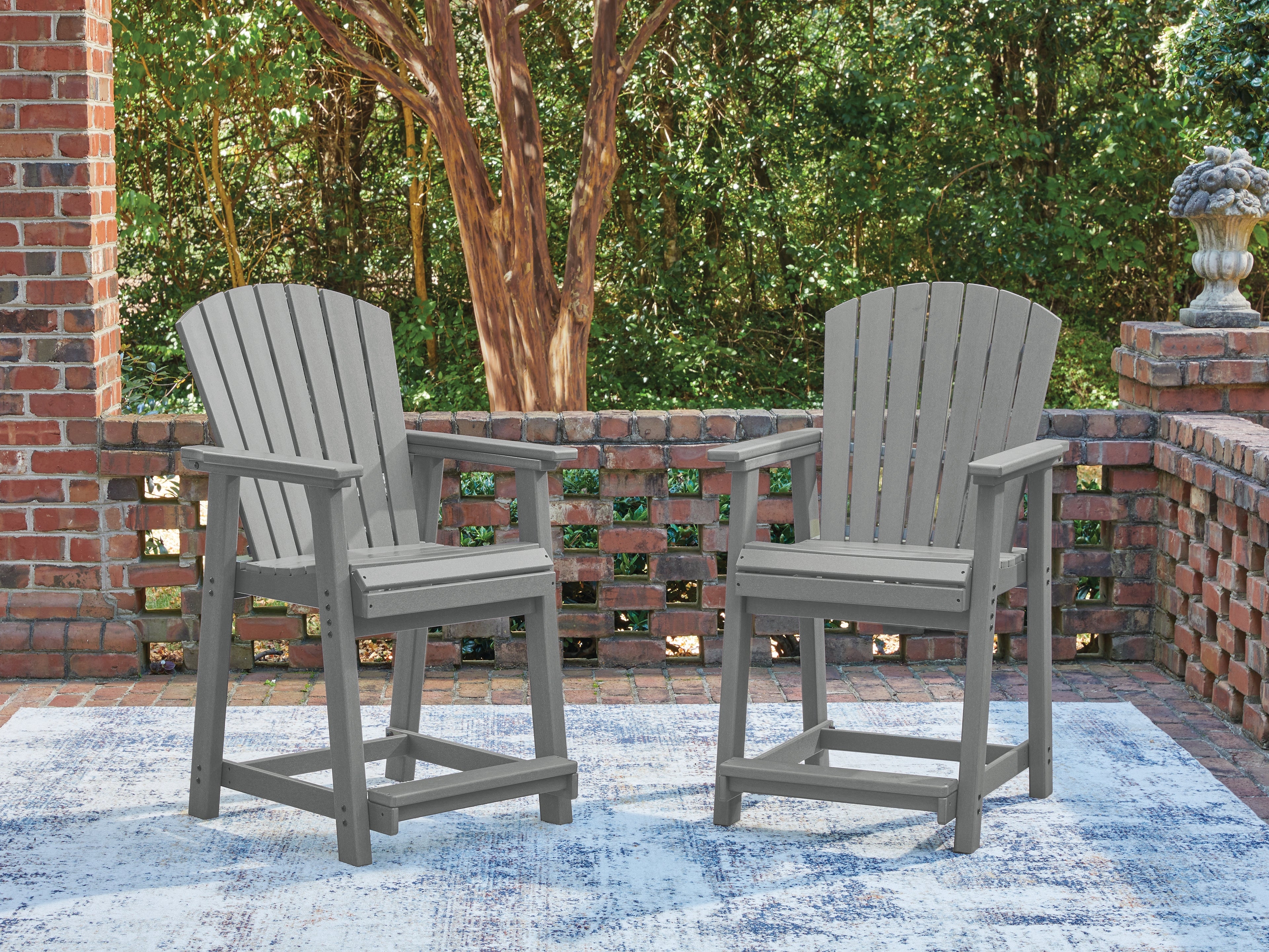 Floridian Furniture - Ashley Furniture - Sanctuary Beach Outdoor - Barstool (Set of 2) / Dark Gray - PCP227-124