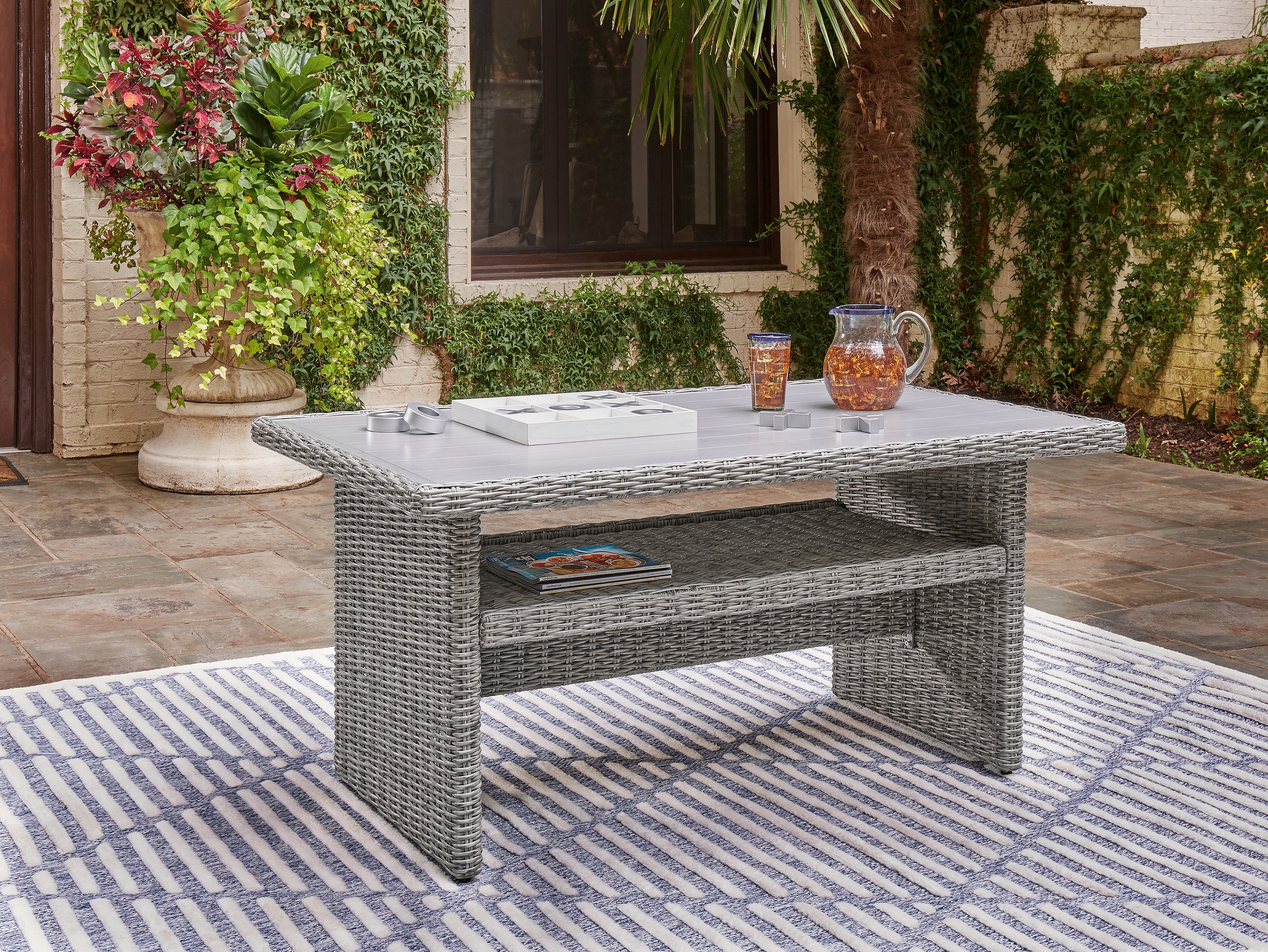 Floridian Furniture - Ashley Furniture - Naples Beach Outdoor - RECT Multi-Use Table / Light Gray - P439-625