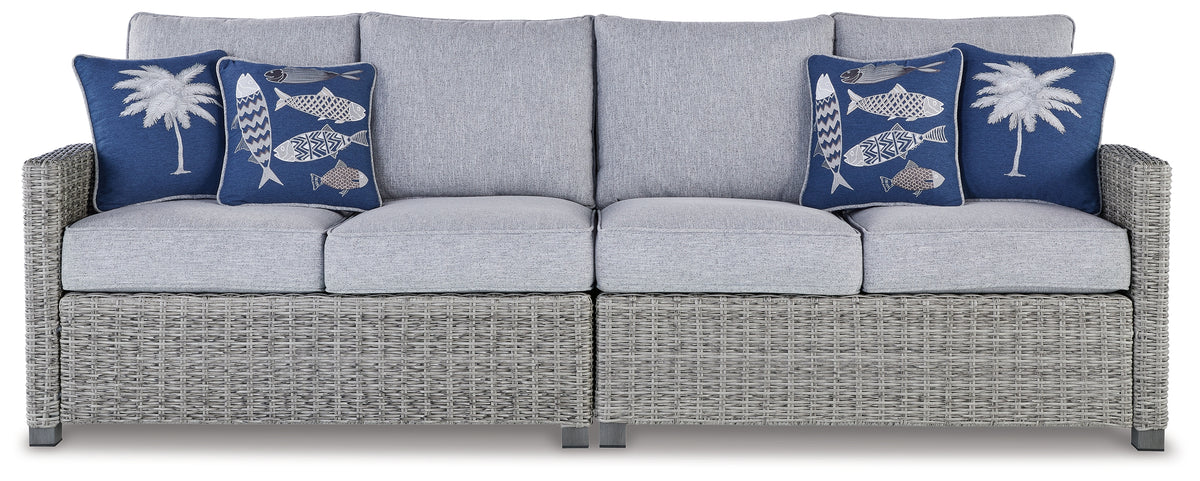 Floridian Furniture - Ashley Furniture - Naples Beach Outdoor - 4-Piece Outdoor Sectional / Light Gray - P439P2