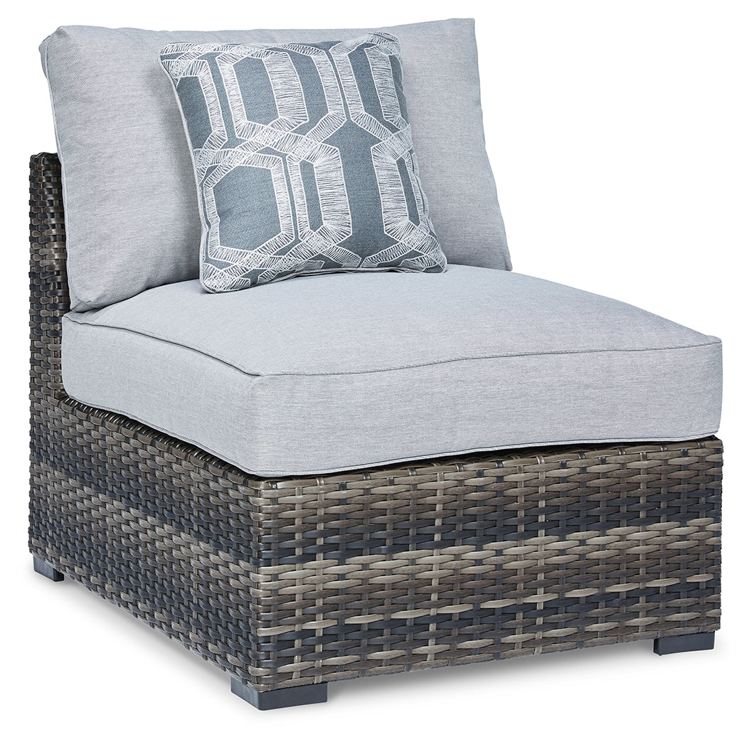 Floridian Furniture - Ashley Furniture - Harbor Court Outdoor - Armless Chair w/Cushion (Set of 2) / Gray - P459-846