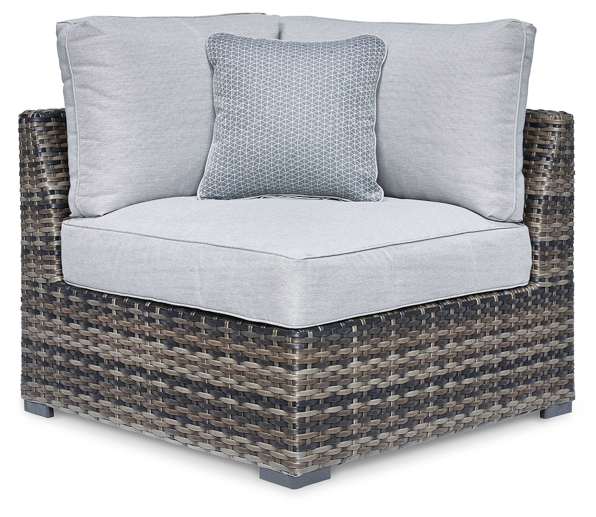 Floridian Furniture - Ashley Furniture - Harbor Court Outdoor - Corner with Cushion (Set of 2) / Gray - P459-877
