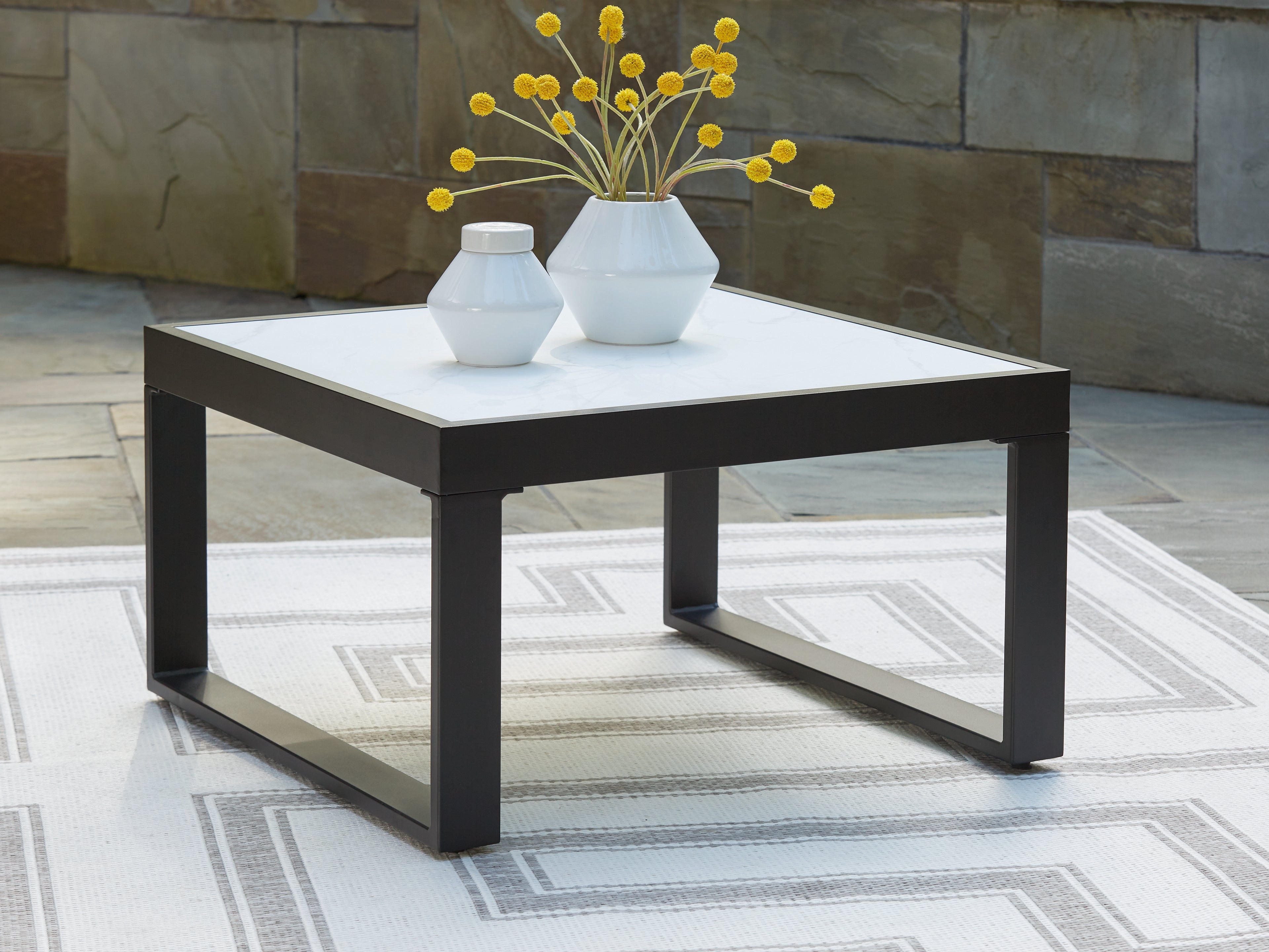Floridian Furniture - Ashley Furniture - Beachloft Outdoor - Square Cocktail Table / Black/Gray - P490-708