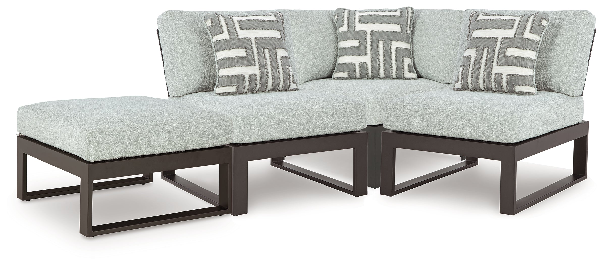 Floridian Furniture - Ashley Furniture - Beachloft Outdoor - 4-Piece Outdoor Sectional / Black/Gray - P490P7
