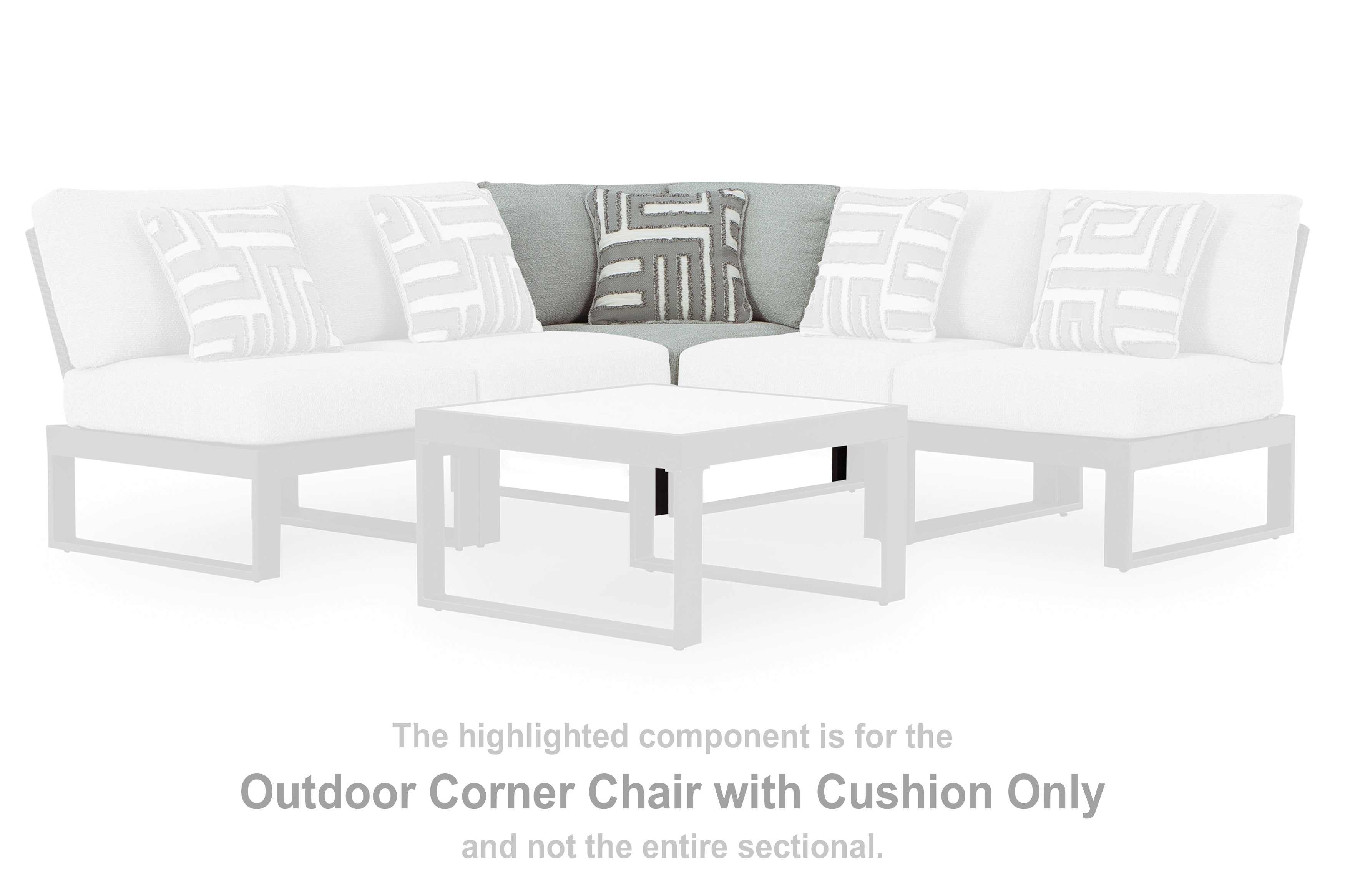 Floridian Furniture - Ashley Furniture - Beachloft Outdoor - Corner with Cushion (1/CN) / Black/Gray - P490-877