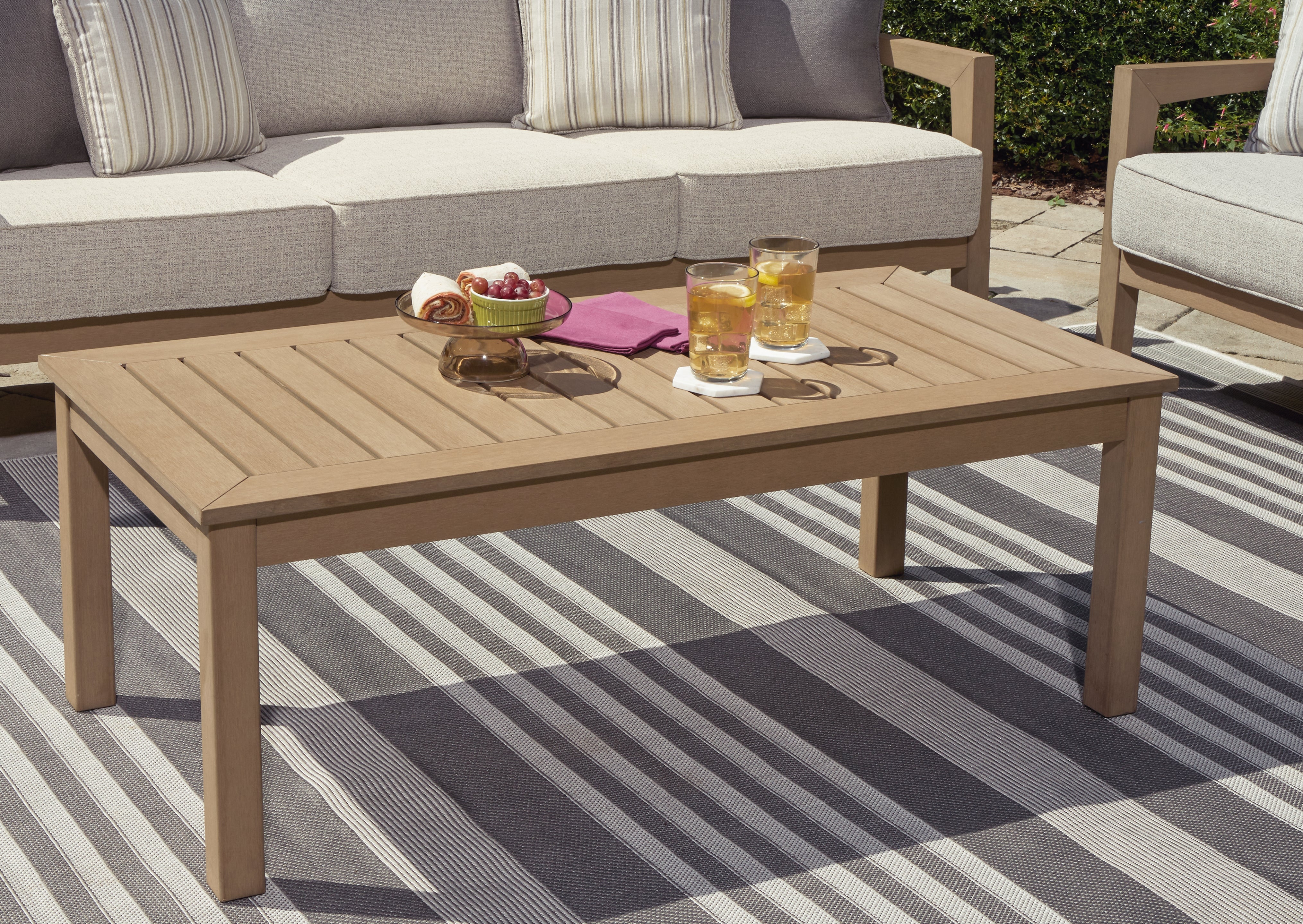 Floridian Furniture - Ashley Furniture - Hallow Creek Outdoor - Rectangular Cocktail Table / Driftwood - P560-701