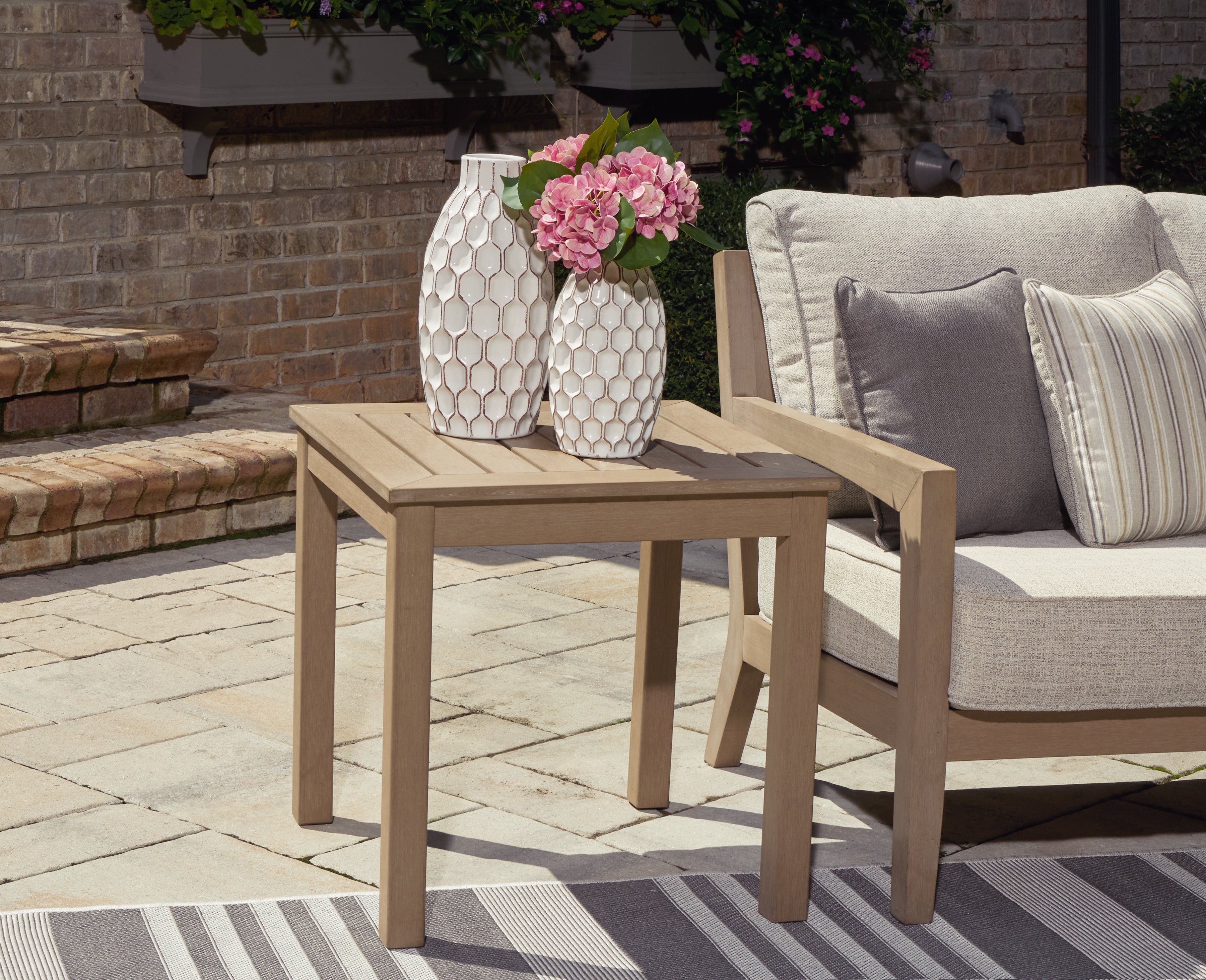 Floridian Furniture - Ashley Furniture - Hallow Creek Outdoor - Square End Table / Driftwood - P560-702