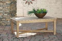 Floridian Furniture - Ashley Furniture - Carter Hall Outdoor - Rectangular Cocktail Table / Beige - P601-701