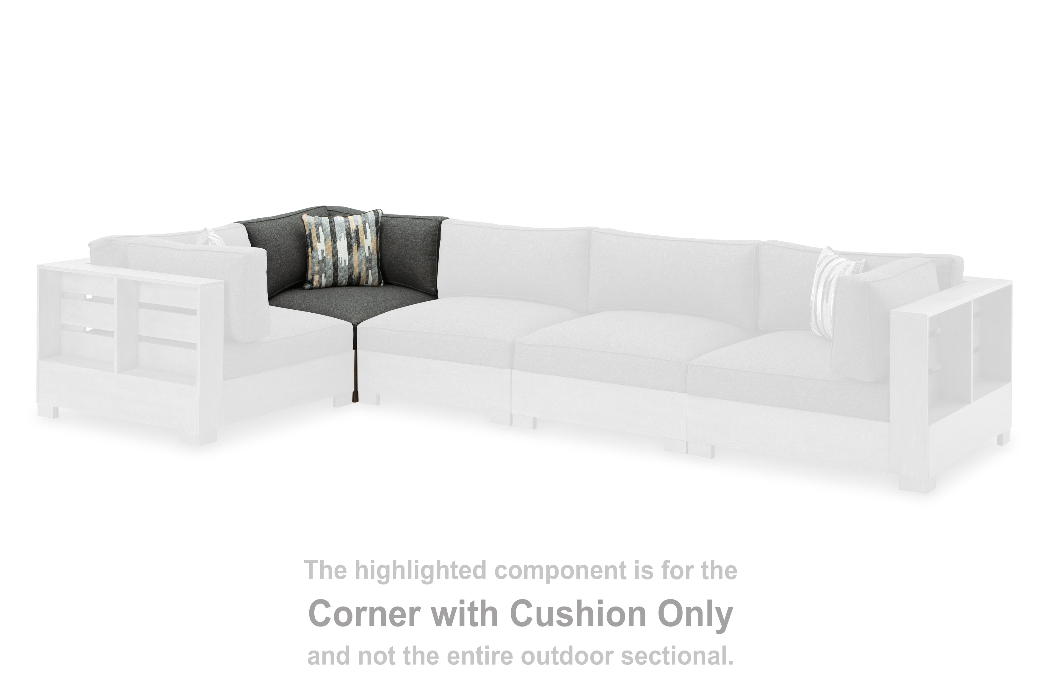 Floridian Furniture - Ashley Furniture - Citrine Park Outdoor - Corner with Cushion (1/CN) / Brown/Charcoal - P660-877