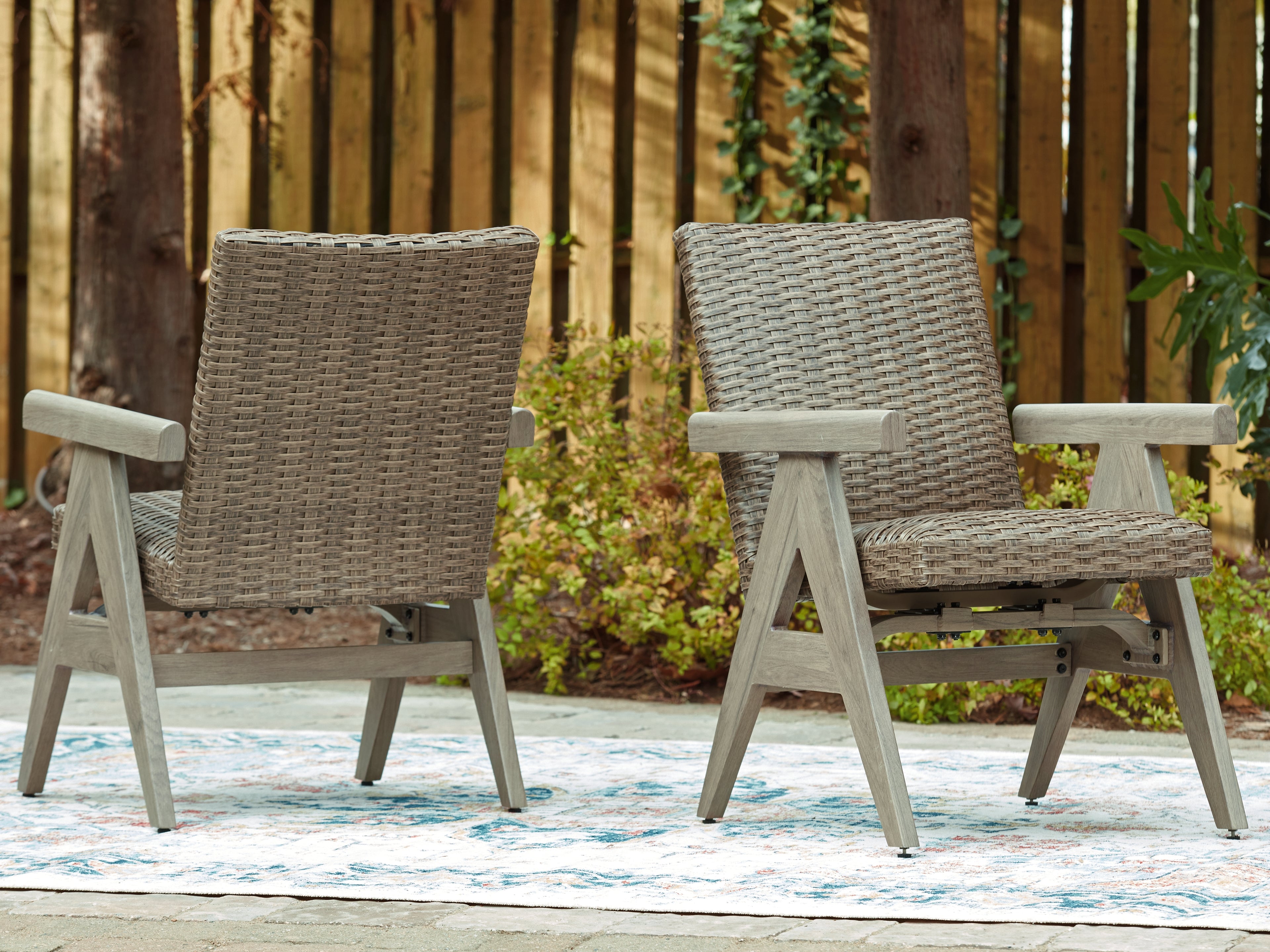 Floridian Furniture - Ashley Furniture - Cliff Trails Outdoor - Rocking Arm Chair (Set of 2) / Beige - PCP690-602A