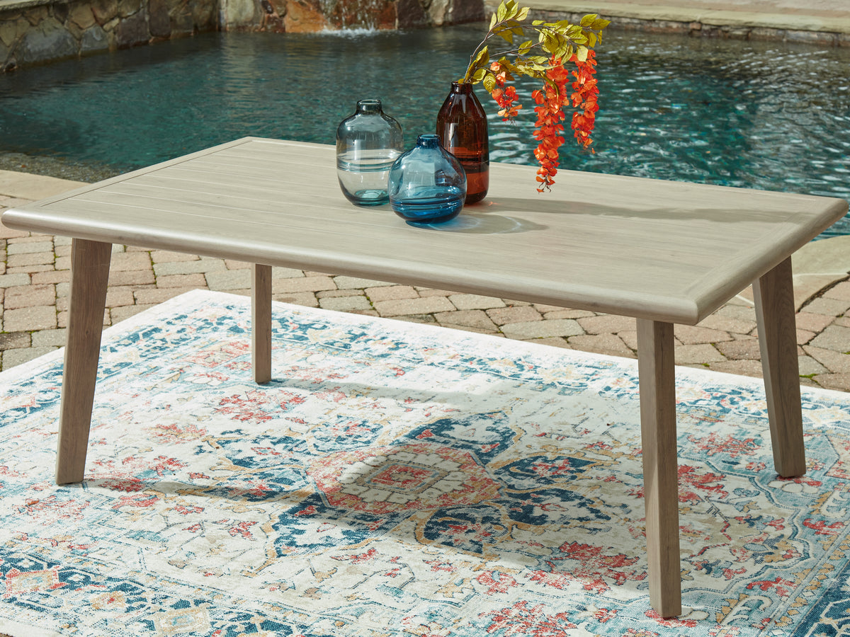 Floridian Furniture - Ashley Furniture - Cliff Trails Outdoor - Square Fire Pit Table / Beige - PCP690-772