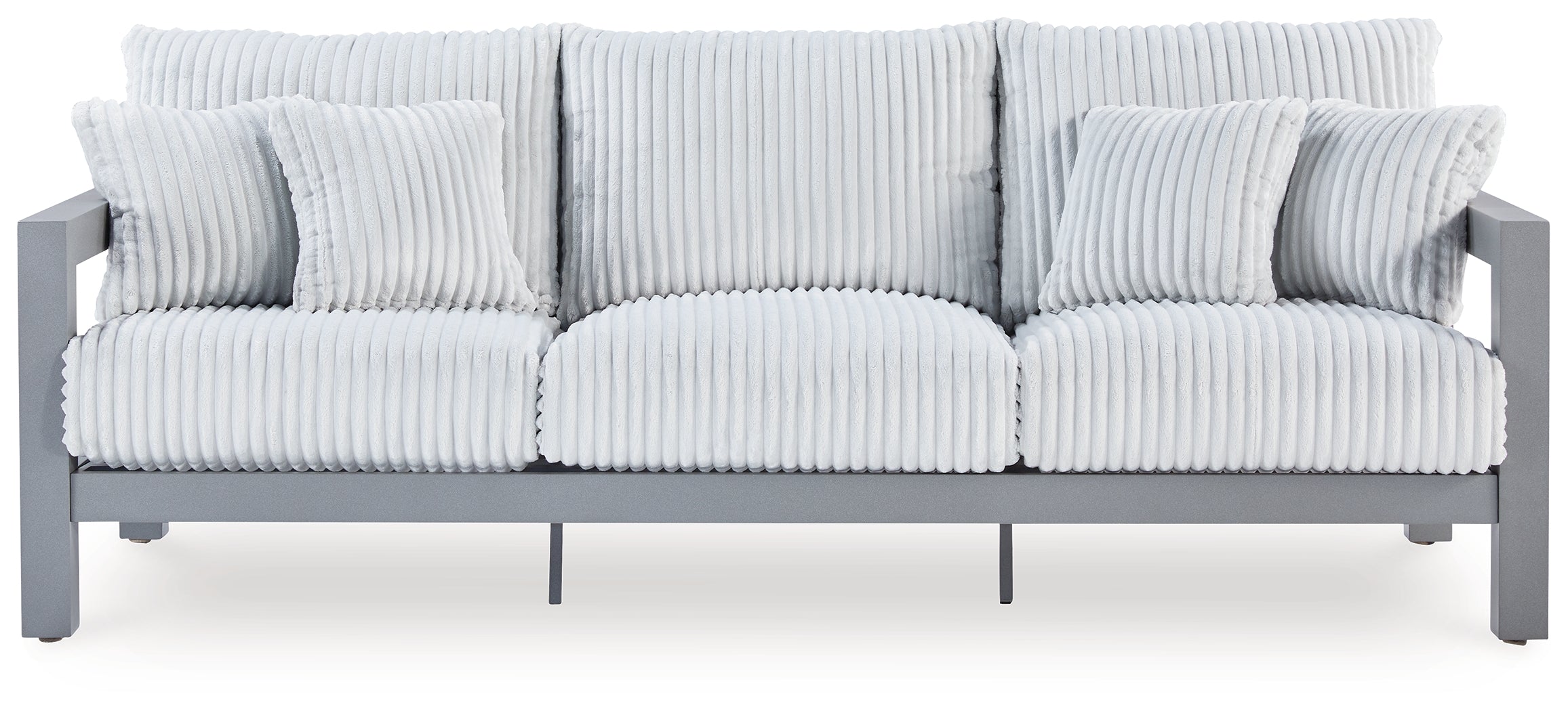 Floridian Furniture - Ashley Furniture - Hurley Park Outdoor - Loveseat w/Cushion / Gray - PCP695-835